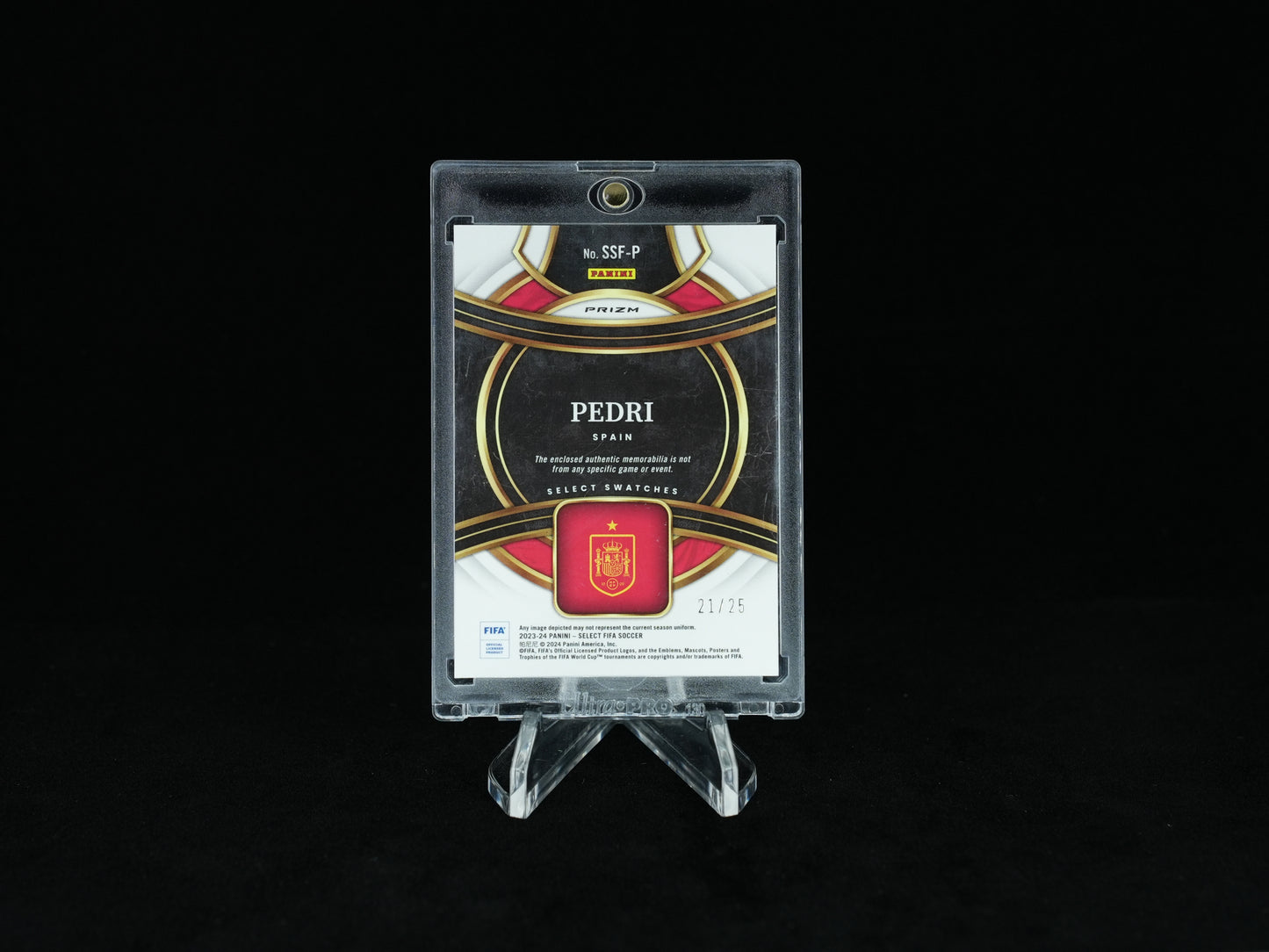 2023-2024 PANINI- SELECT FIFA - Spain - Pedri - Select Swatches Tie-Dye Jersey number 21/25