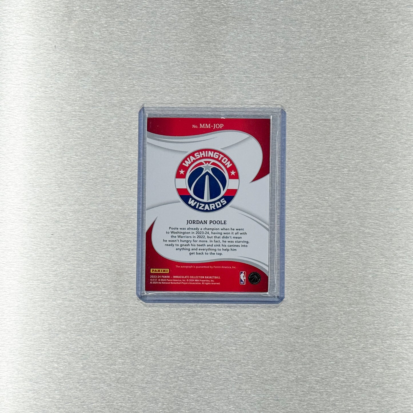 2023-24 Panini Immaculate Basketball – Washington Wizards - Jordan Poole 5/10 - Modern Marks