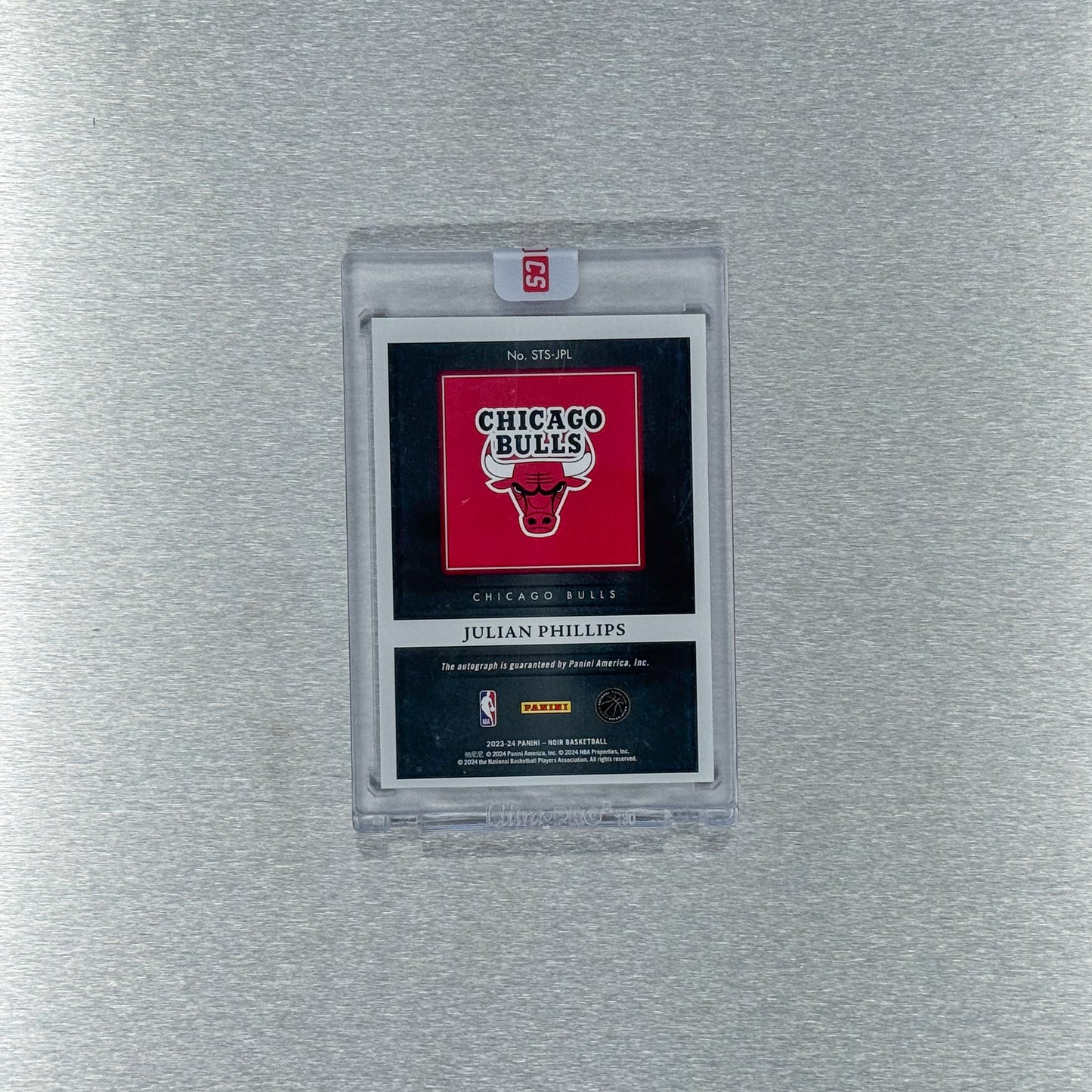 2023-24 Panini Noir Basketball - Chicago Bulls - Julian Phillips 35/99 – Showtime Signatures