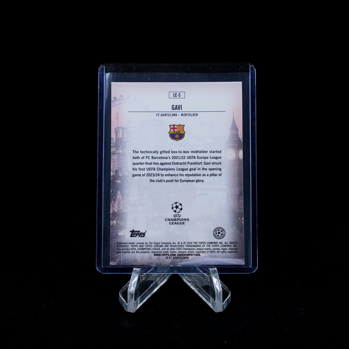 2023-24 Topps Chrome UEFA Club Competitions Soccer-Gavi-London Call