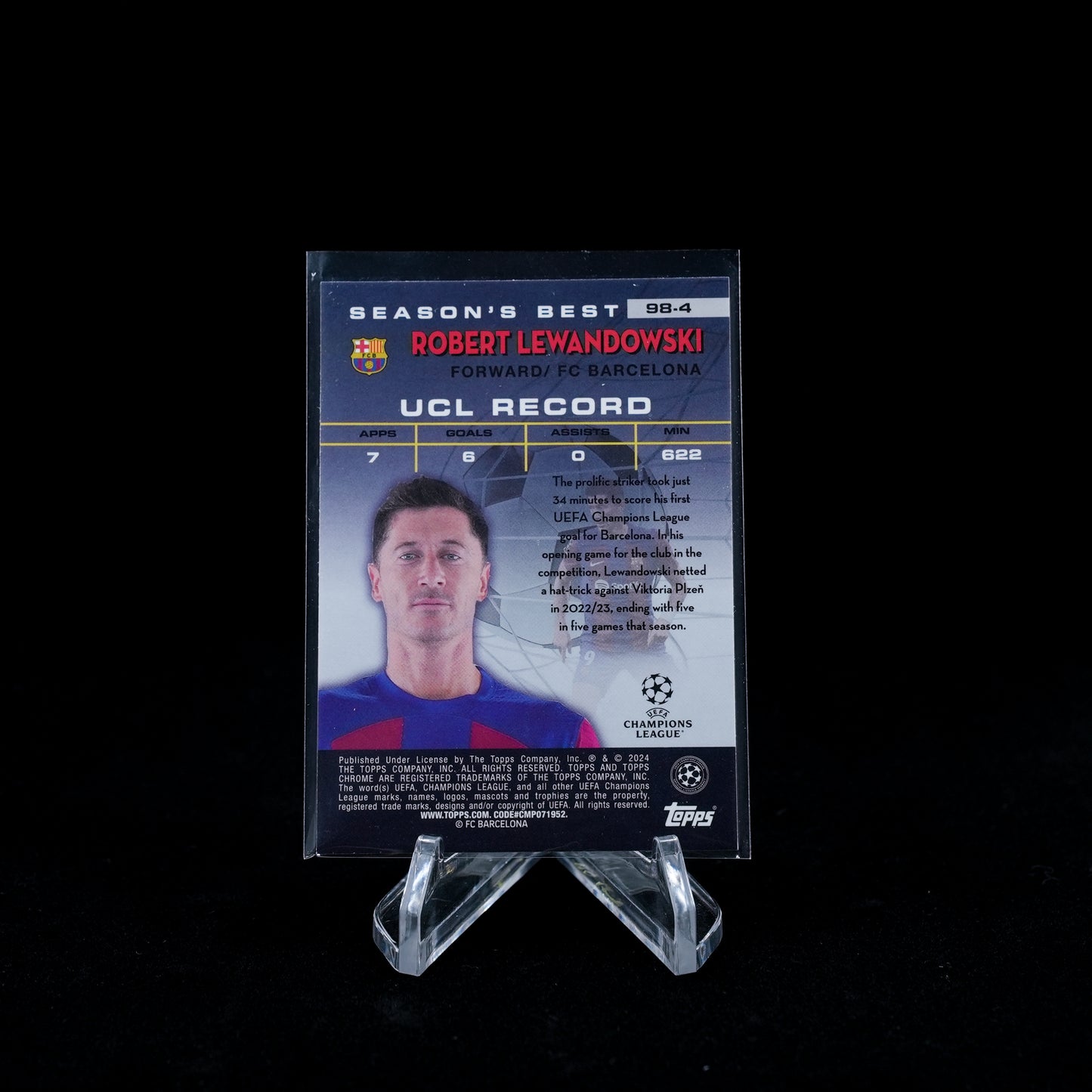 2023-24 Topps Chrome UEFA Club Competitions Soccer-Robert Lewandowski-Shooting Stars