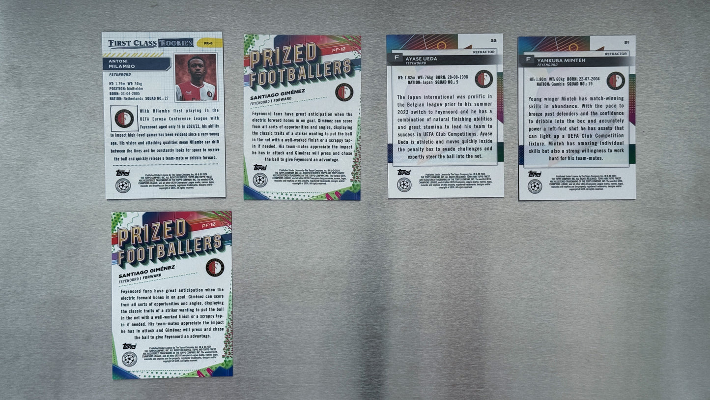2023-24 Topps Finest UEFA Club Competitions - Feyenoord Team Card