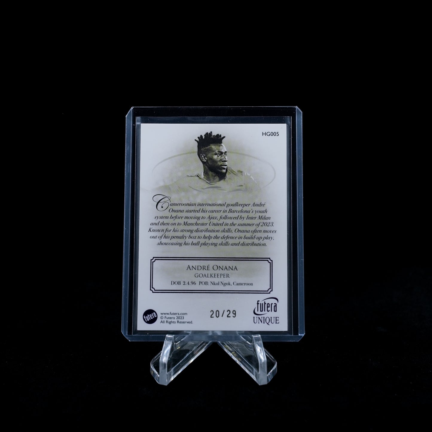 2024 Futera Unique Nostalgia Soccer Hobby-Andre Onana- Heritage /29