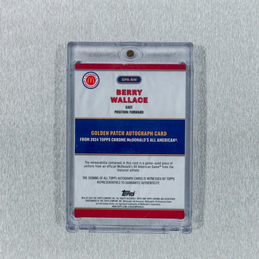 2024 Topps Chrome McDonald’s All American - Berry Wallace – East 13/25 - Golden Patch Autographs Tie-Dye