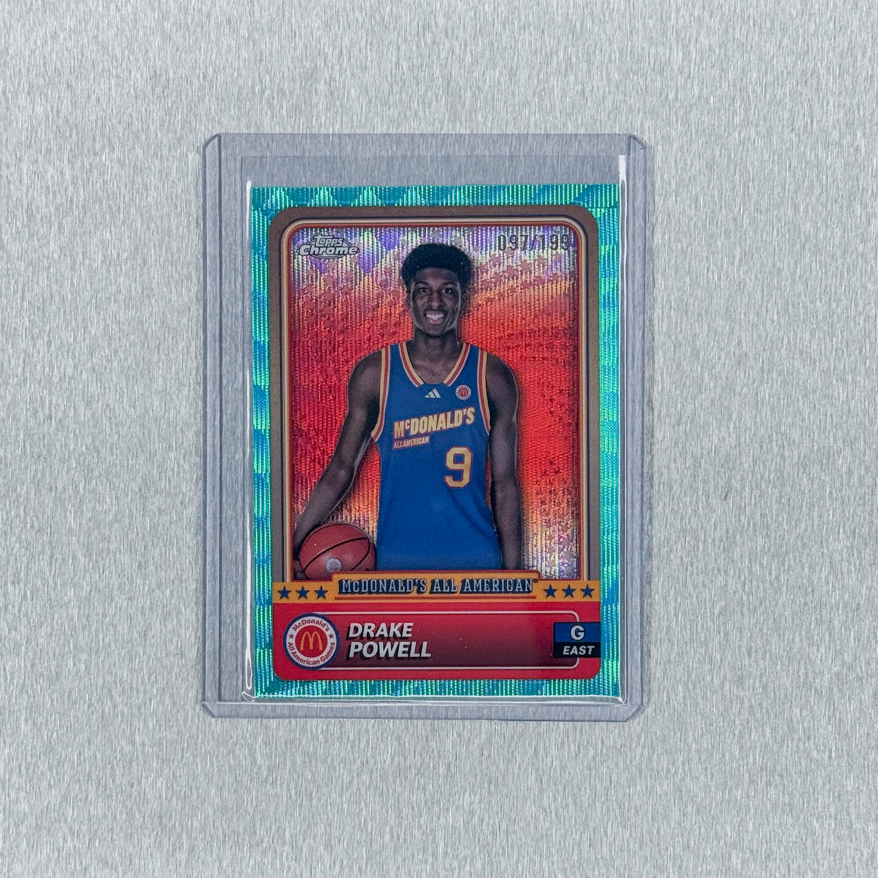 2024 Topps Chrome McDonald’s All American - Drake Powell - Aqua Wave Refractors – 97/199