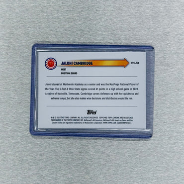 2024 Topps Chrome McDonald’s All American - Jaloni Cambridge - Drive Thru Service 23/50