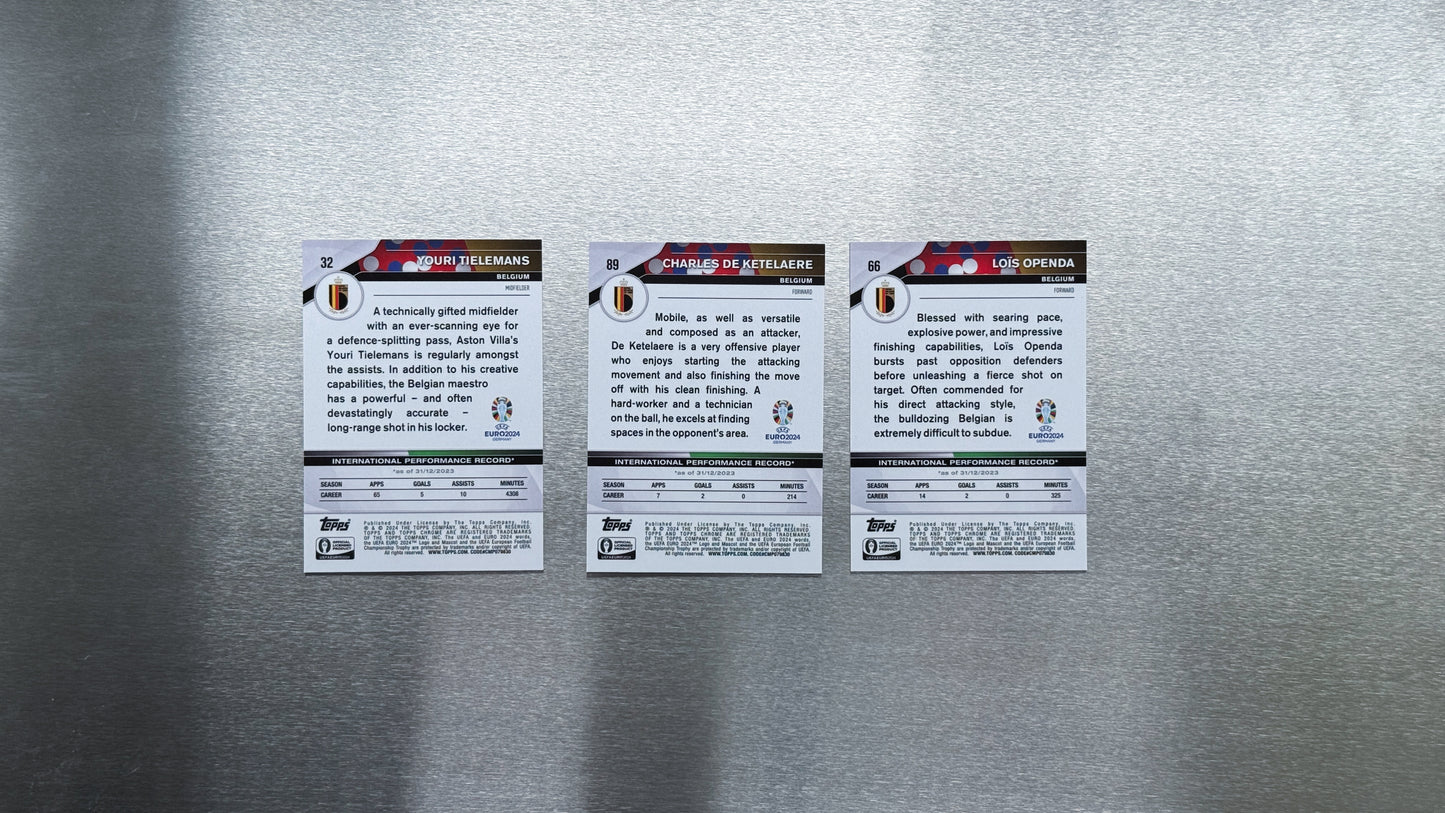 2024 Topps Chrome UEFA Euro - Belgium Team Card