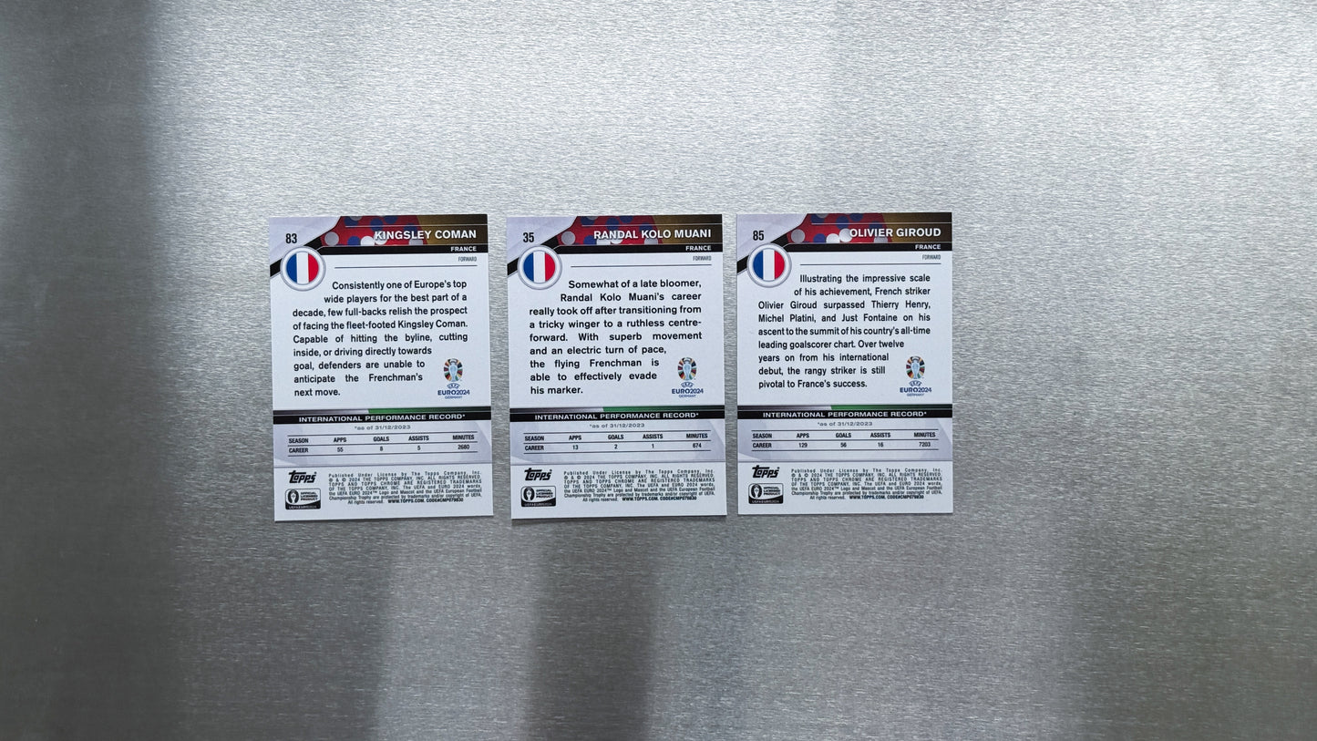 2024 Topps Chrome UEFA Euro - France Team Card