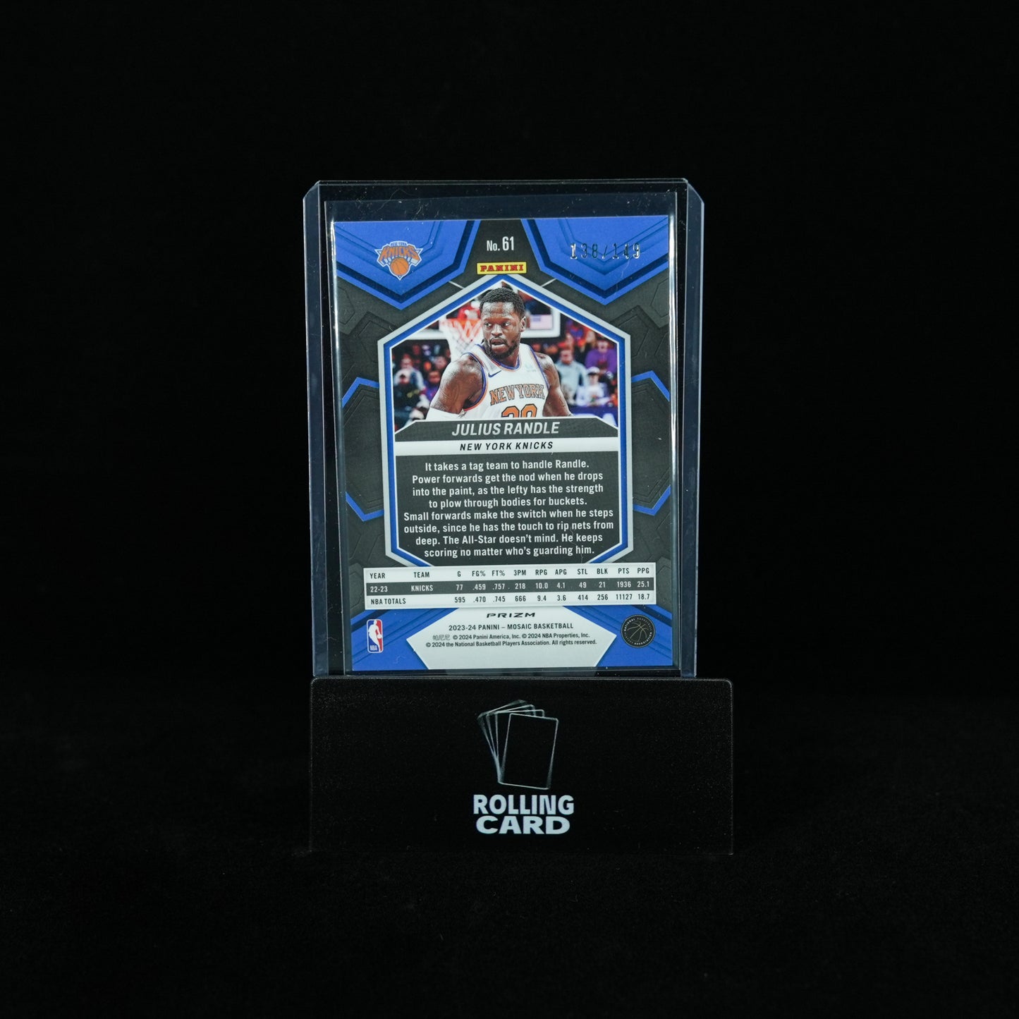 2023-24 Panini Mosaic Basketball - New York Knicks - Julius Randle pink prizm 138/149
