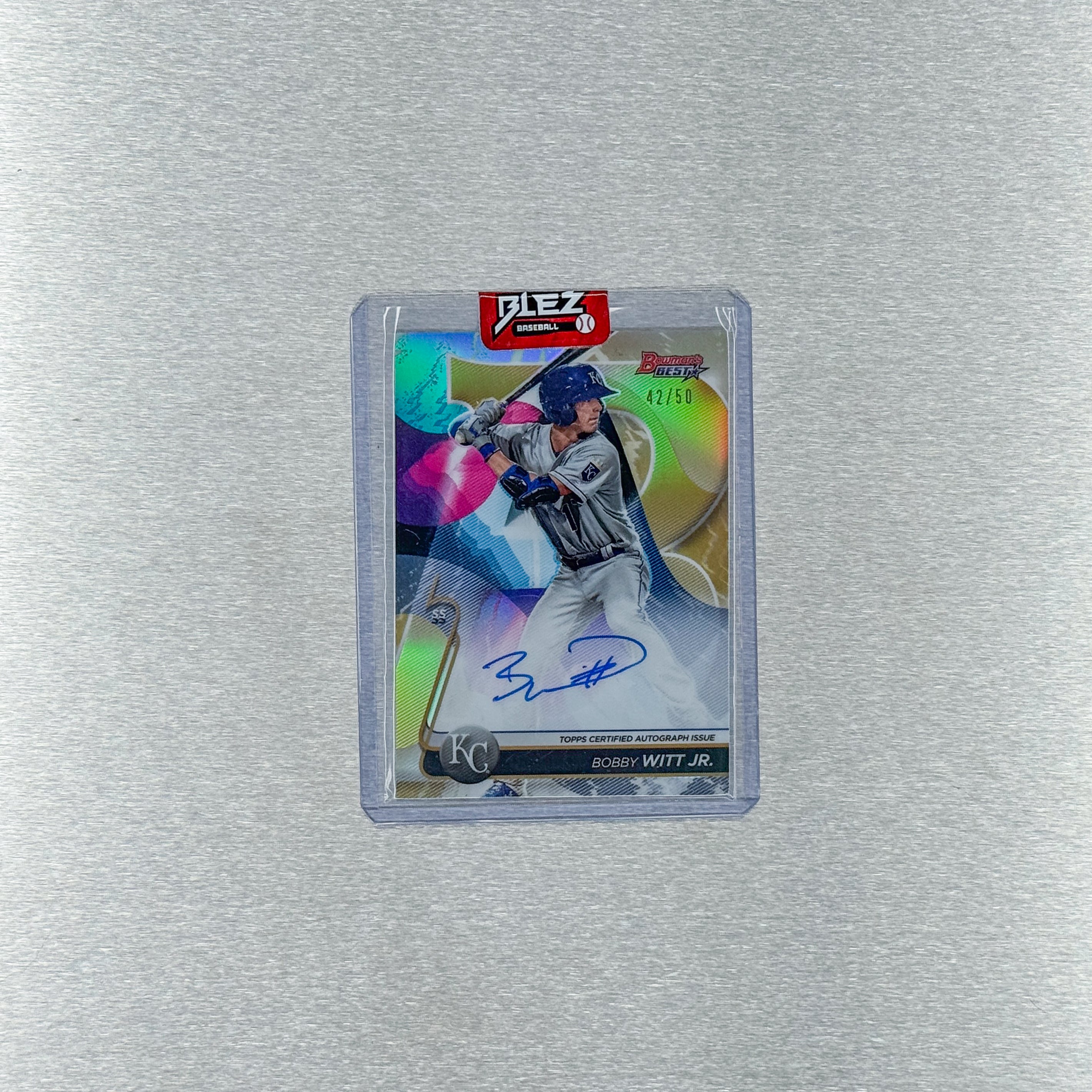 2020 BOWMAN'S BEST - BOBBY WITT JR. - BEST OF GOLD REFRACTOR AUTO 42/50