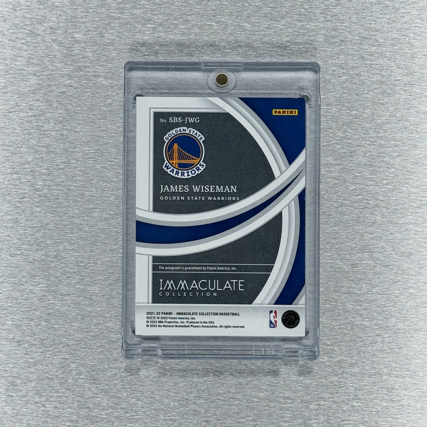 2021-22 Panini Immaculate Basketball - Golden State Warriors - James Wiseman 45/99  - Shadowbox Signatures