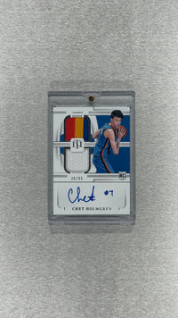 2022-23 Panini National Treasures Basketball - Oklahoma City Thunder - Chet Holmgren 20/99 - Rookie Materials Autographs Dual