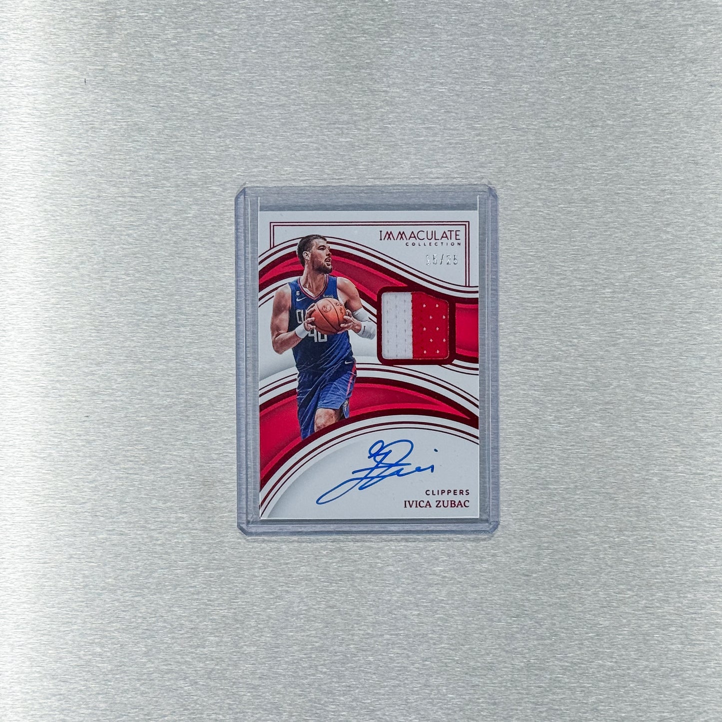 2022-23 Panini Immaculate Basketball - Los Angeles Clippers - Ivica Zubac  15/25 - Patch Autographs - game worn