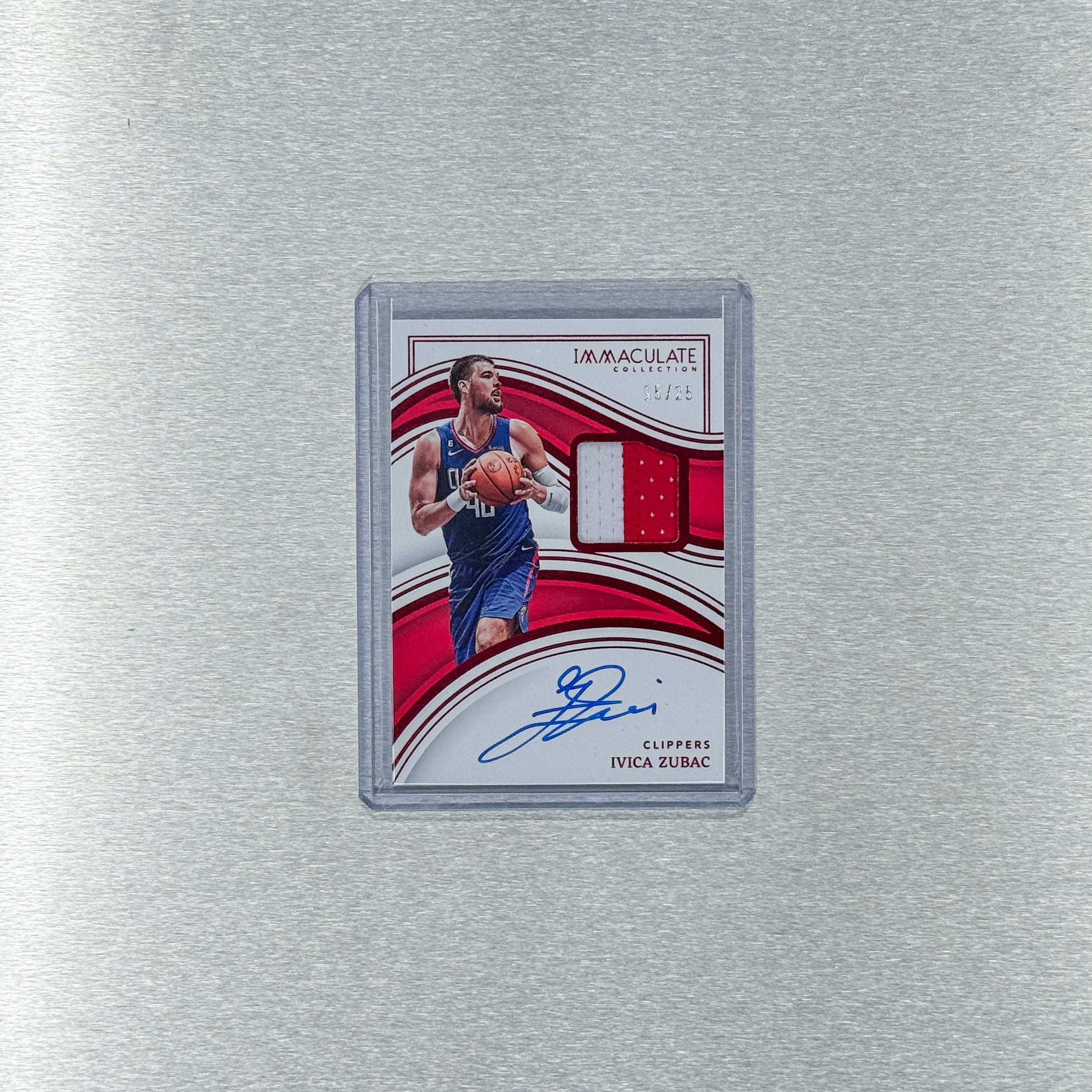 2022-23 Panini Immaculate Basketball - Los Angeles Clippers - Ivica Zubac  15/25 - Patch Autographs - game worn