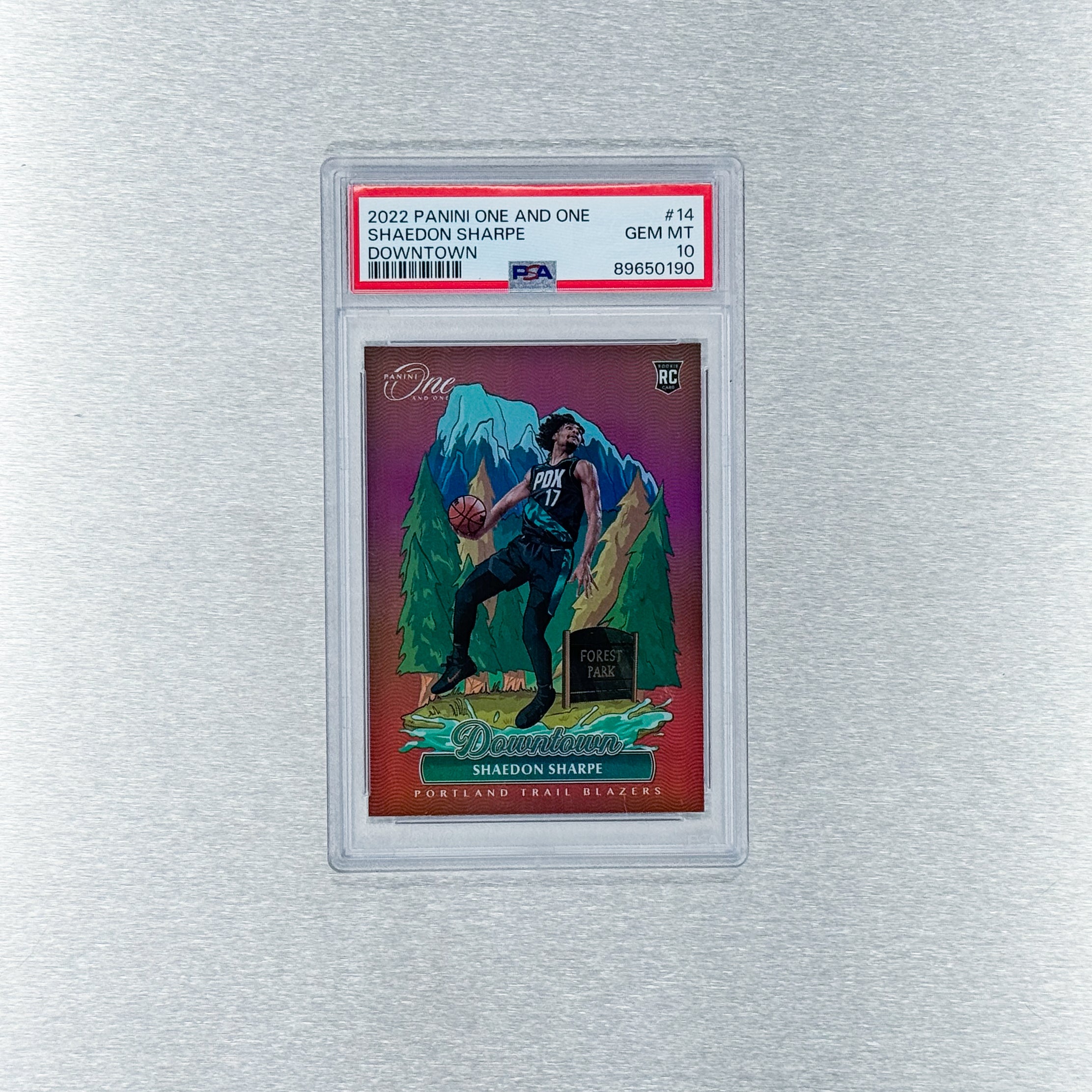 2022-23 Panini One and one - Portland Trail Blazers - Shaedon Sharpe - Downtown PSA10