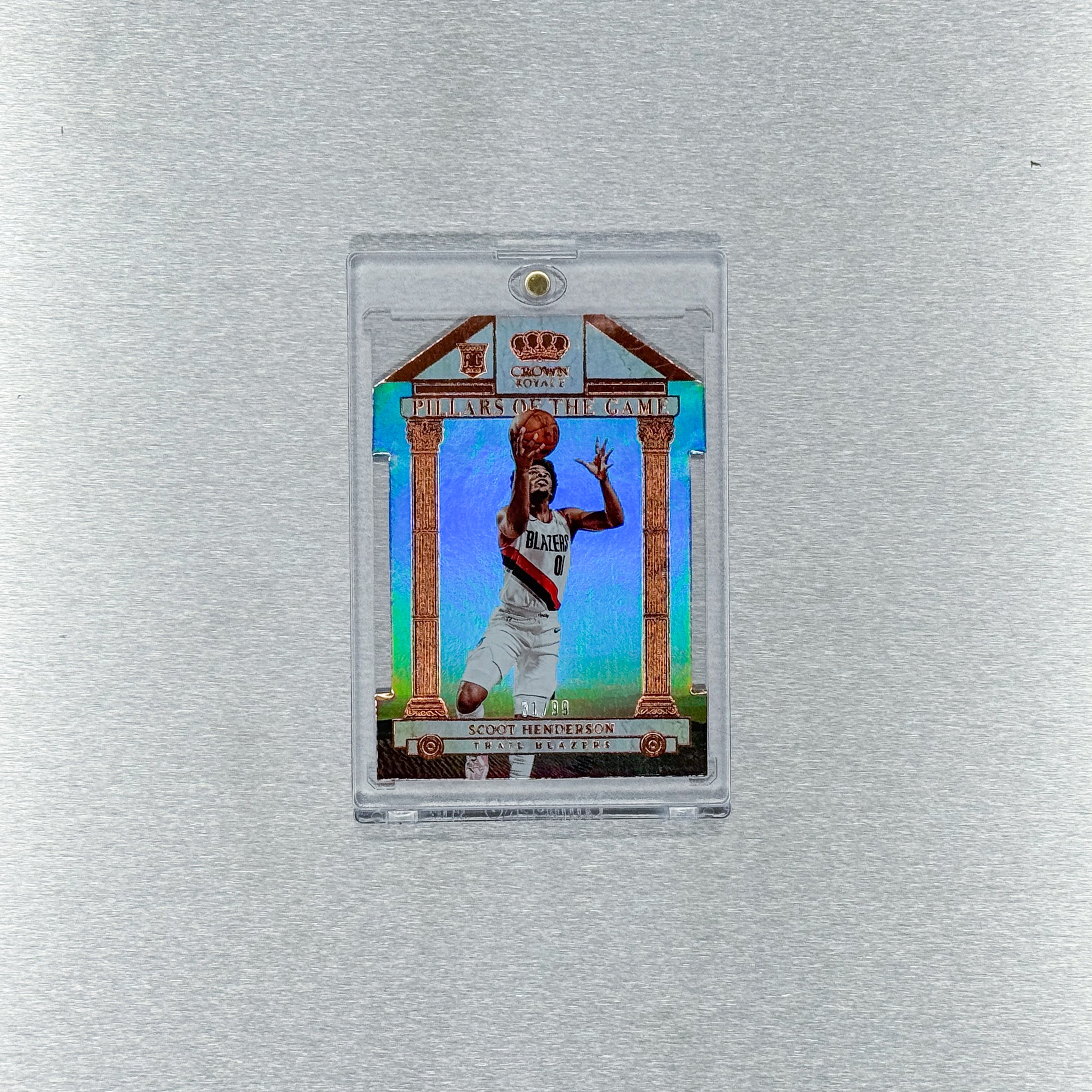 2023-24 Panini Crown Royale Basketball – Portland Trail Blazers - Scoot Henderson 31/99 - Pillars of the Game