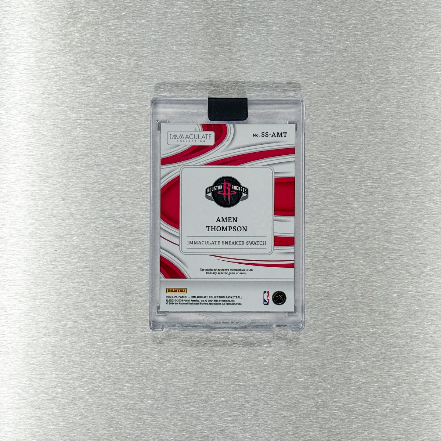 2023-24 Panini Immaculate Basketball – Houston Rockets - Amen Thompson 28/49 - Sneaker Swatches