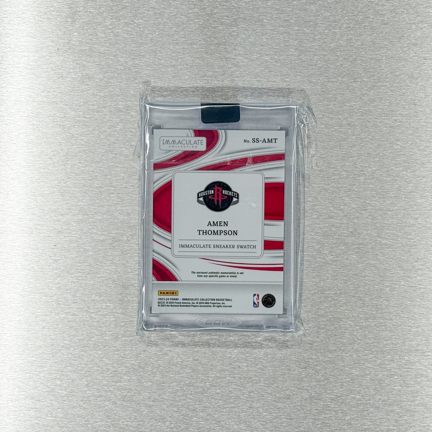 2023-24 Panini Immaculate Basketball – Houston Rockets - Amen Thompson 7/10- Sneaker Swatches