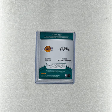 2023-24 Panini Immaculate Basketball  – Immaculate Dual Mem - Victor Wembanyama / LeBron James - Lebron James game worn 91/99