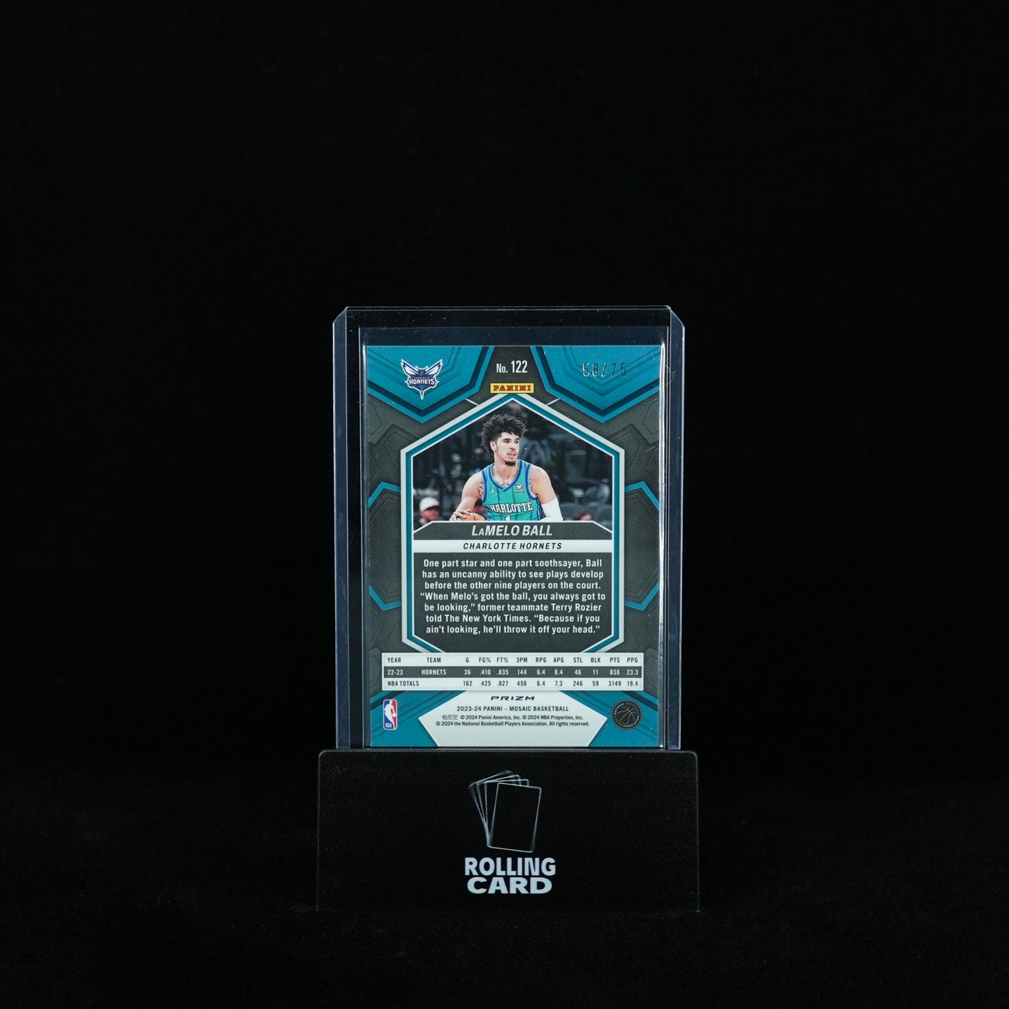 2023-24 Panini Mosaic Basketball - Charlotte Hornets - LaMelo Ball - Green Prizm 58/75