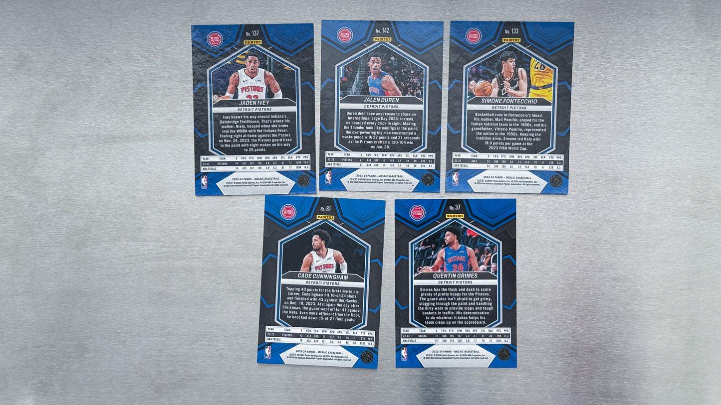 2023-24 Panini Mosaic Basketball - Detroit Pistons