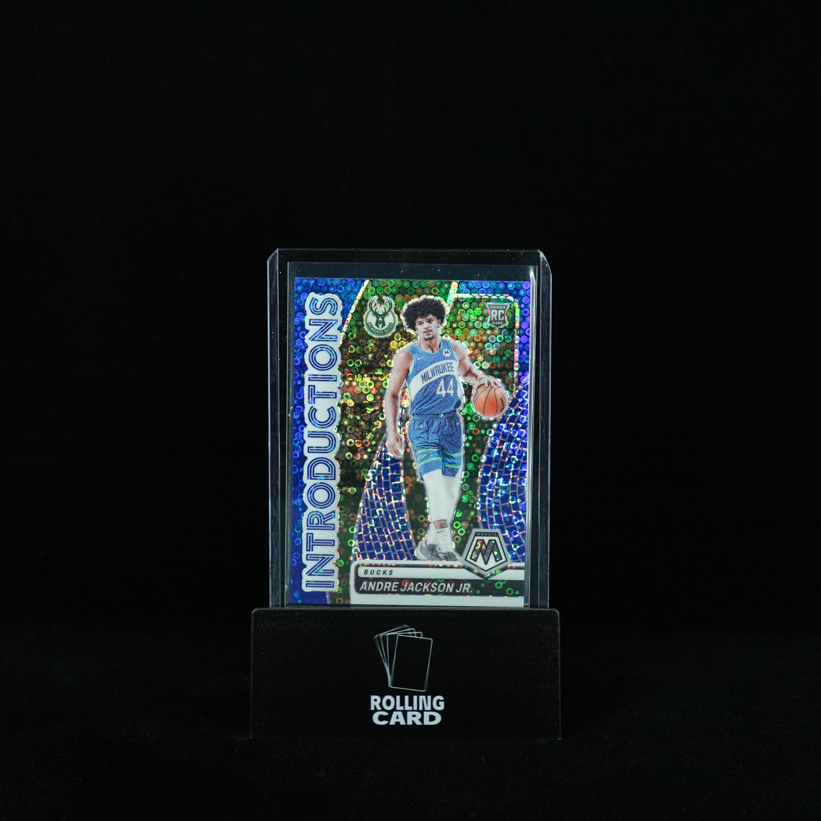 2023-24 Panini Mosaic Basketball - Milwaukee Bucks - Andre Jackson Jr. - Introductions blue prizm 82/85