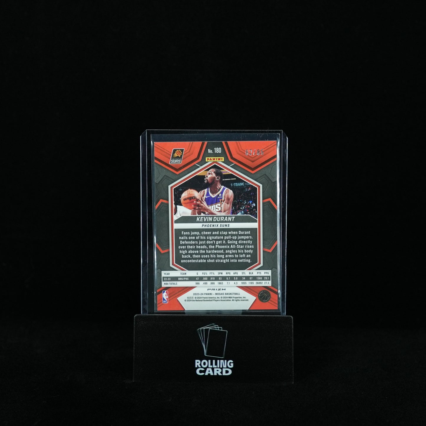 2023-24 Panini Mosaic Basketball - Phoenix Suns - Kevin Durant - Fast break blue prizm 82/85