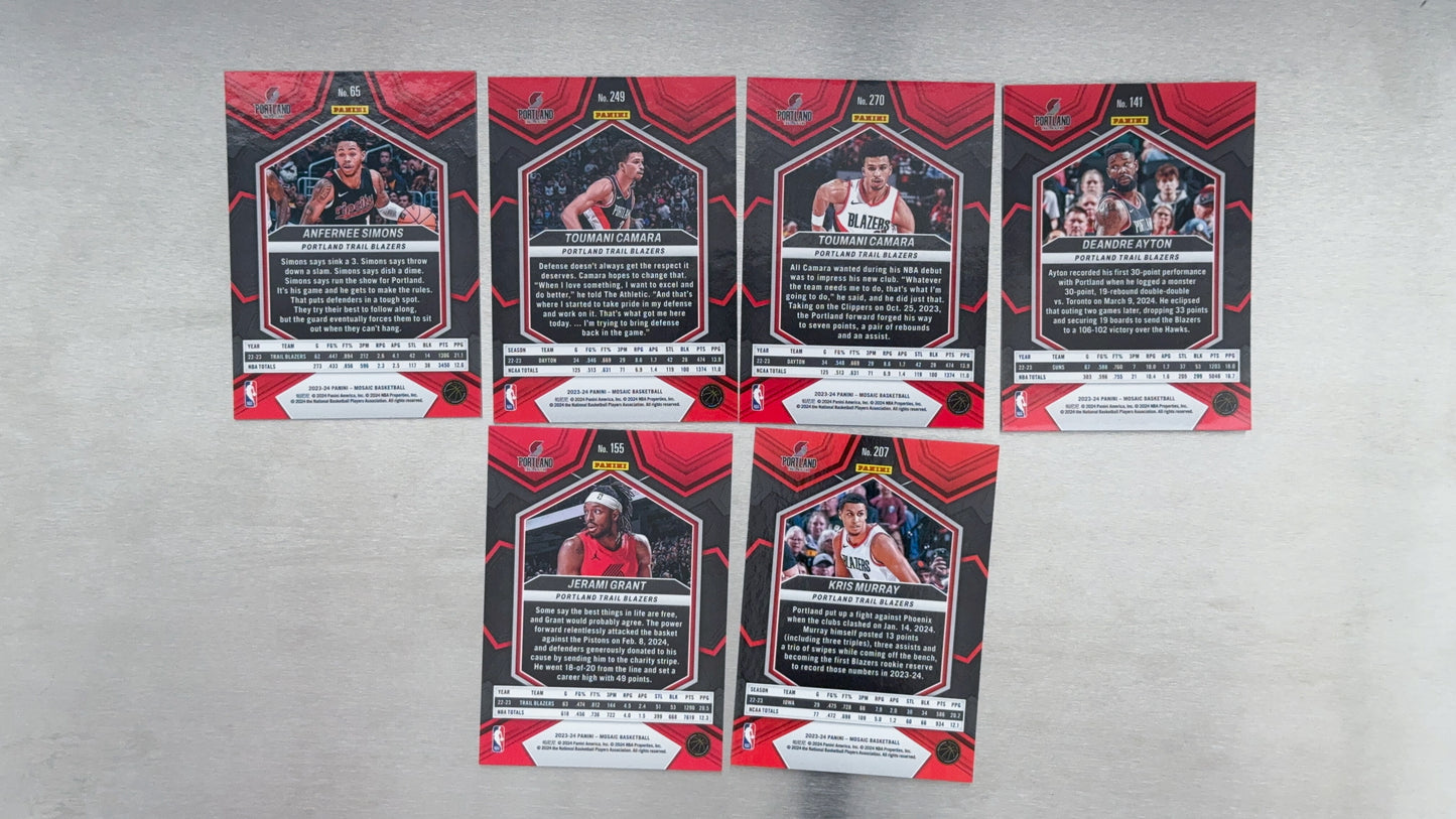 2023-24 Panini Mosaic Basketball - Portland Trail Blazers