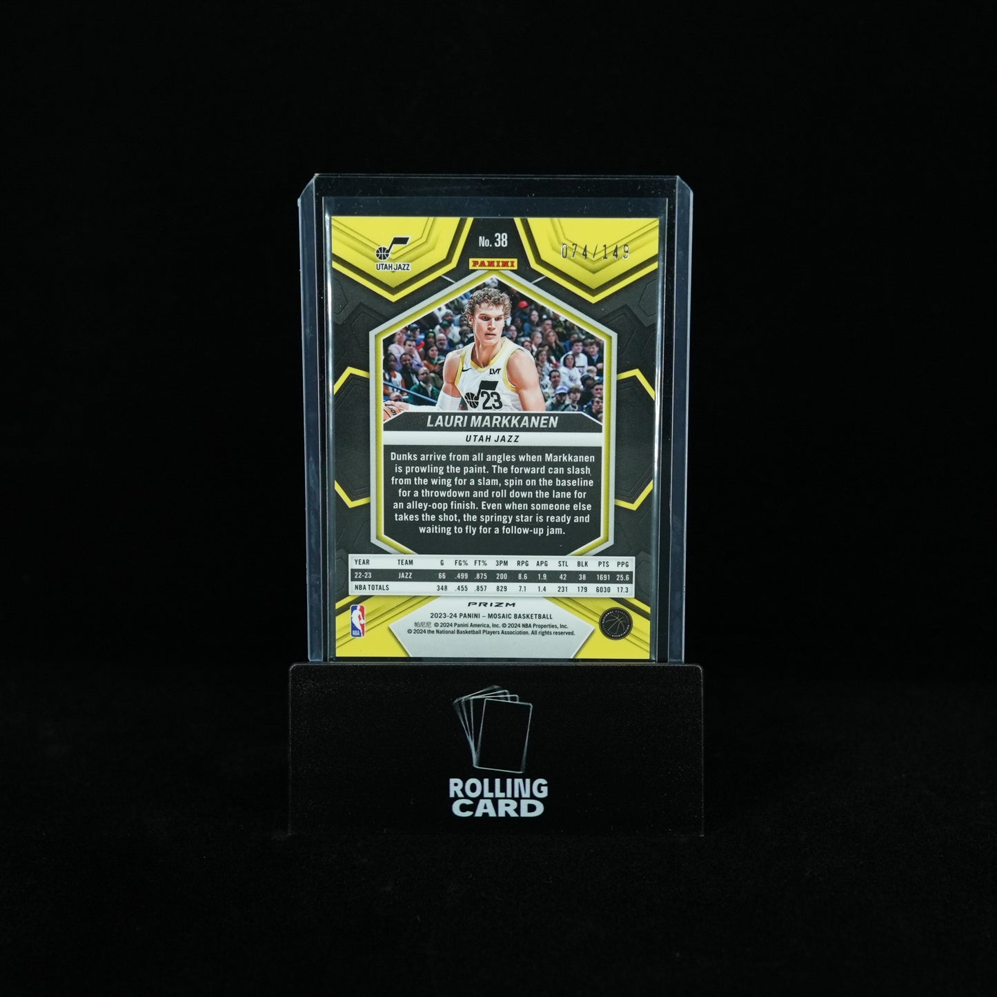 2023-24 Panini Mosaic Basketball - Utah Jazz - Lauri Markkanen pink prizm 74/149