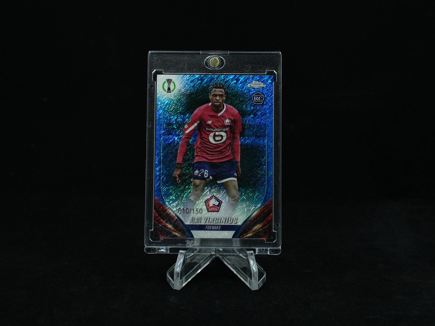 2023-24 Topps Chrome UEFA Club Competitions Soccer-Alan Virginius-Blue Shimmer /150