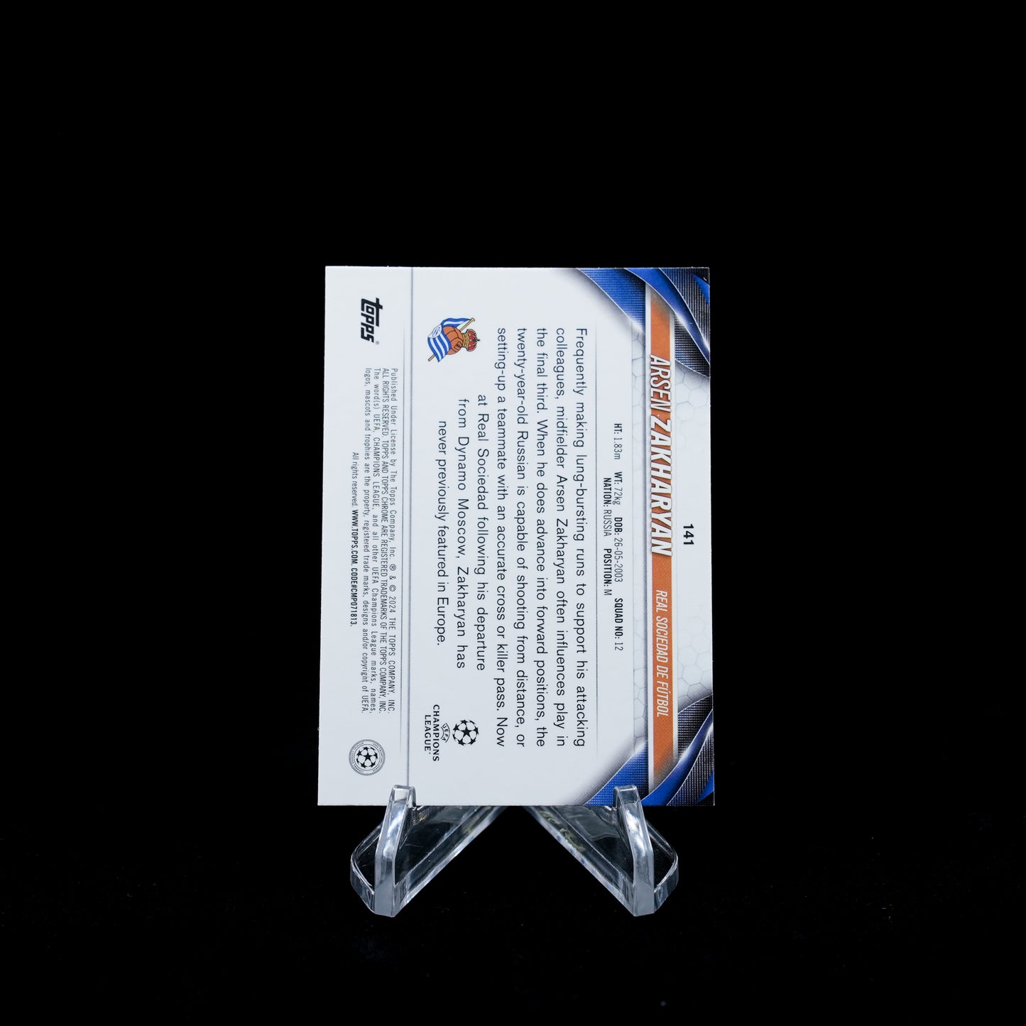 2023-24 Topps Chrome UEFA Club Competitions Soccer-Real Sociedad-Base Card