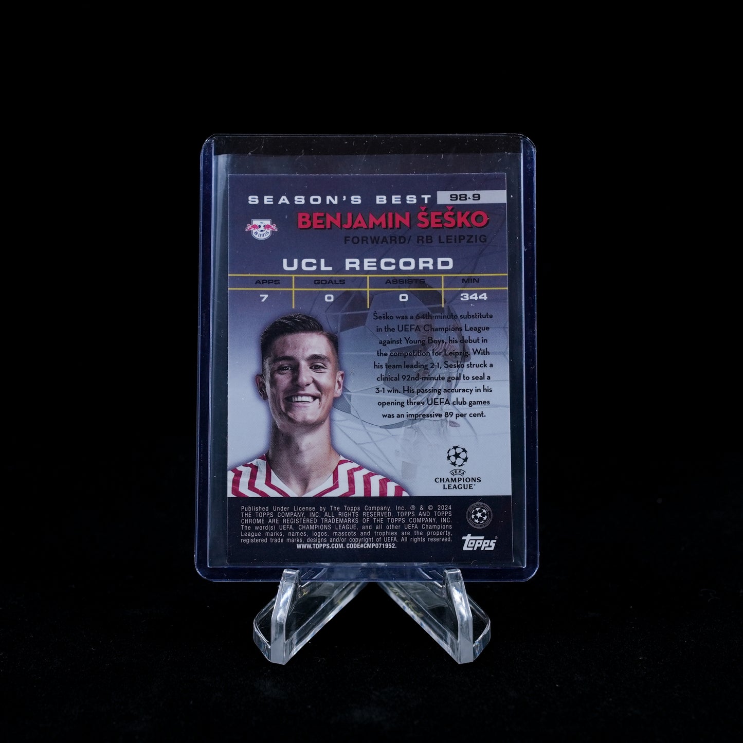 2023-24 Topps Chrome UEFA Club Competitions Soccer-Benjamin Šeško-Shooting Stars