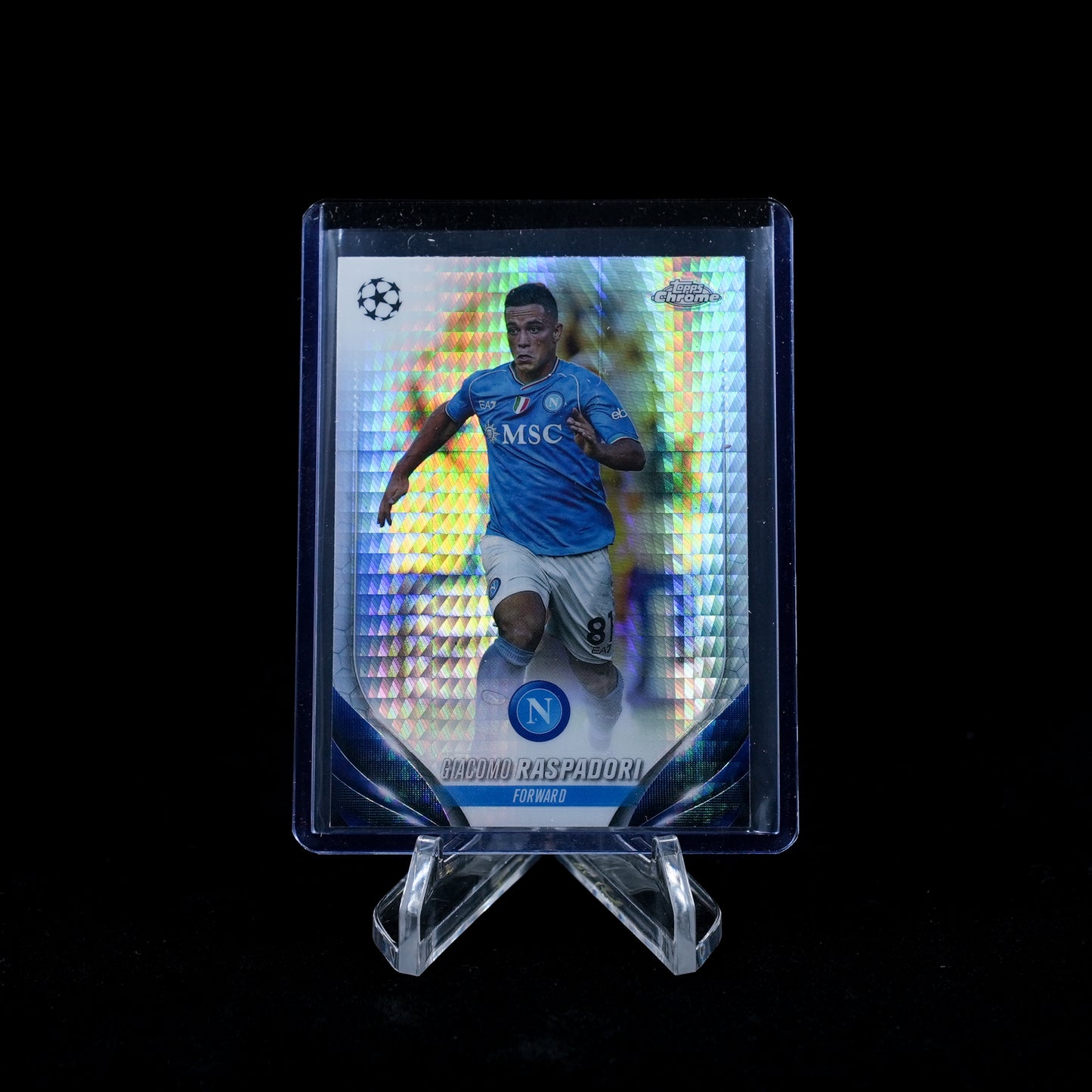 2023-24 Topps Chrome UEFA Club Competitions Soccer-Giacomo Raspadori-Prism