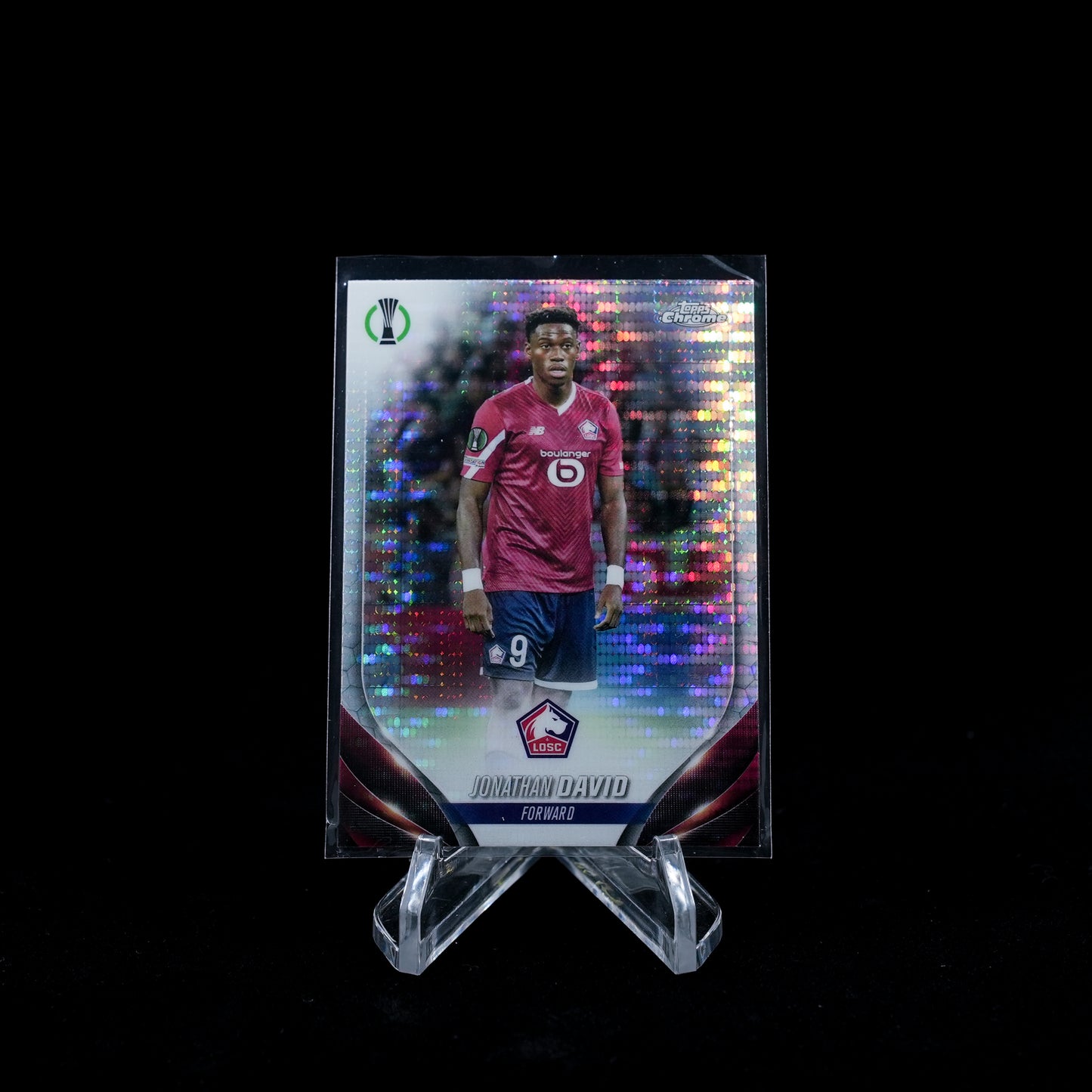 2023-24 Topps Chrome UEFA Club Competitions Soccer-Jonathan David-Prism