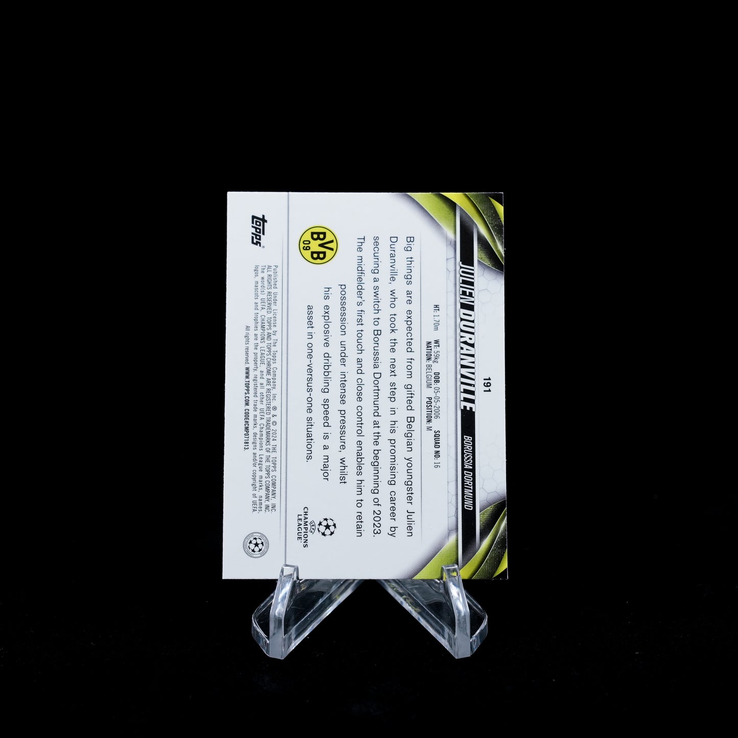 2023-24 Topps Chrome UEFA Club Competitions Soccer-BVB borussia Dortmund-Base Card