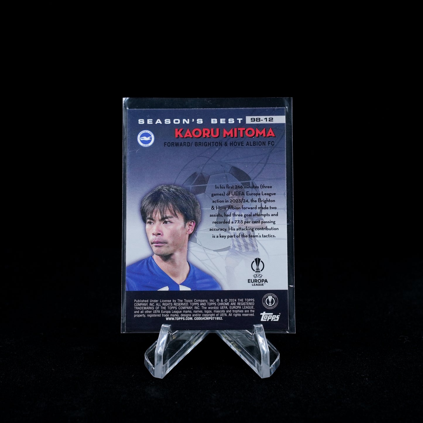 2023-24 Topps Chrome UEFA Club Competitions Soccer-Kaoru Mitoma-Shooting Stars