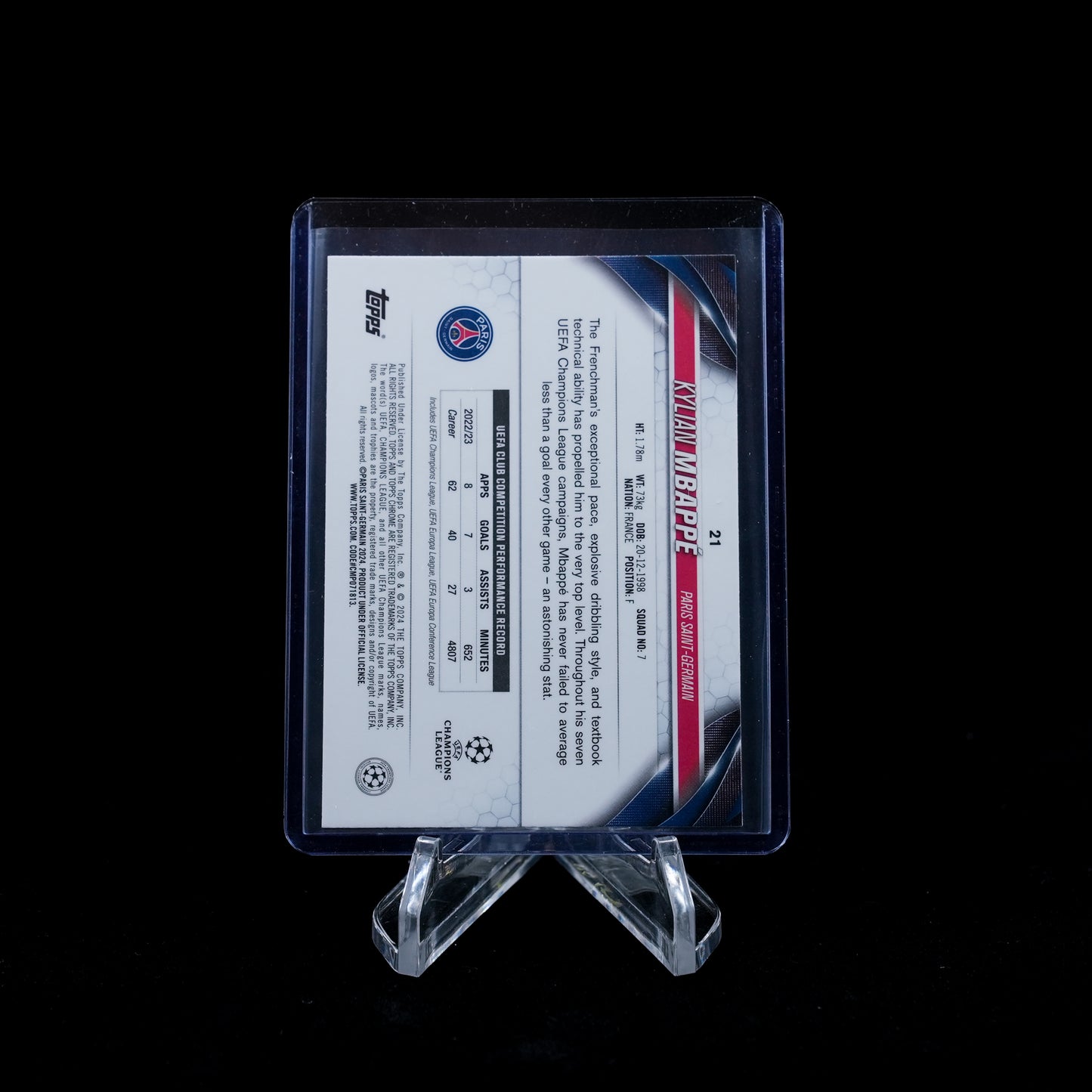 2023-24 Topps Chrome UEFA Club Competitions Soccer-PSG Paris Saint-Germain FC-Base Card