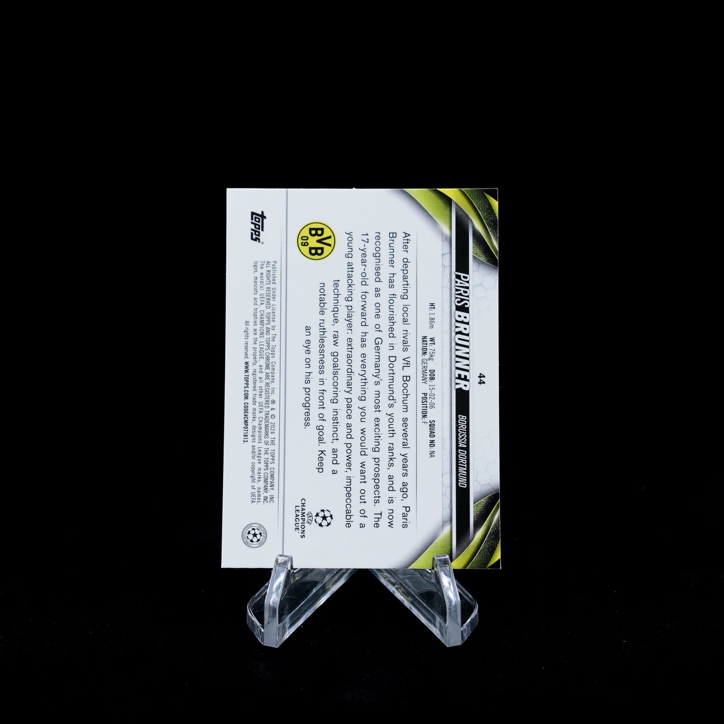 2023-24 Topps Chrome UEFA Club Competitions Soccer-BVB borussia Dortmund-Base Card