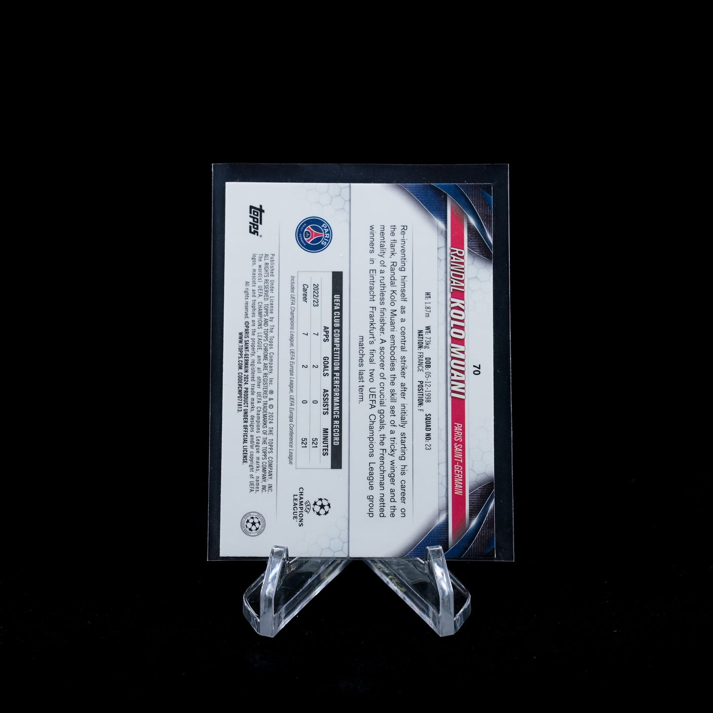 2023-24 Topps Chrome UEFA Club Competitions Soccer-PSG Paris Saint-Germain FC-Base Card