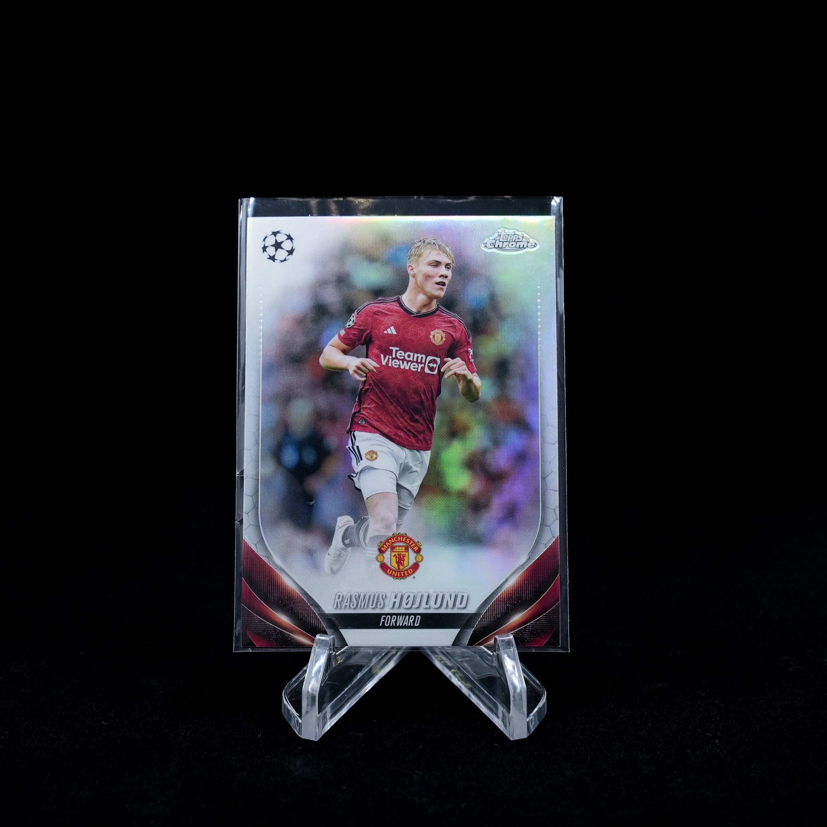 2023-24 Topps Chrome UEFA Club Competitions Soccer-Rasmus Højlund-silver