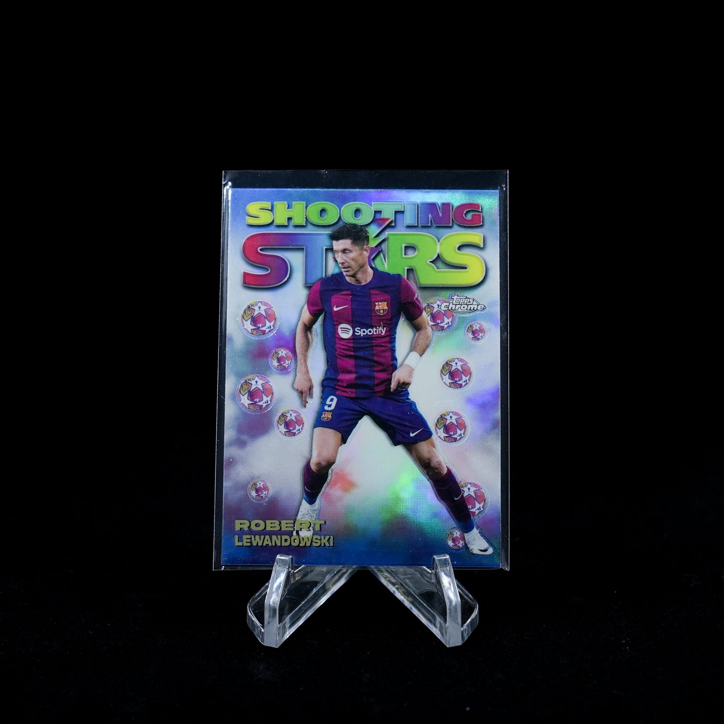 2023-24 Topps Chrome UEFA Club Competitions Soccer-Robert Lewandowski-Shooting Stars