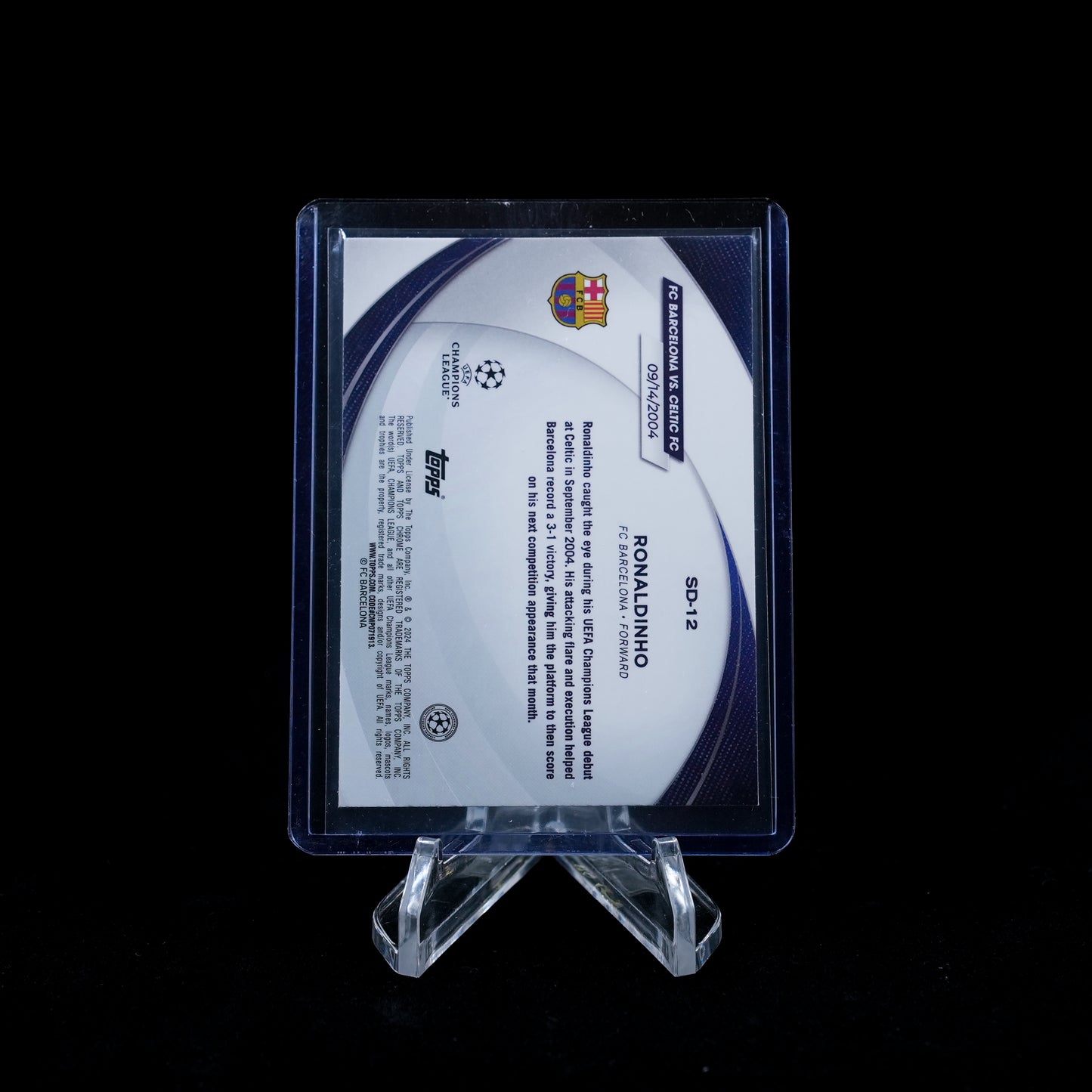 2023-24 Topps Chrome UEFA Club Competitions Soccer-Ronaldinho StarBall Debuts