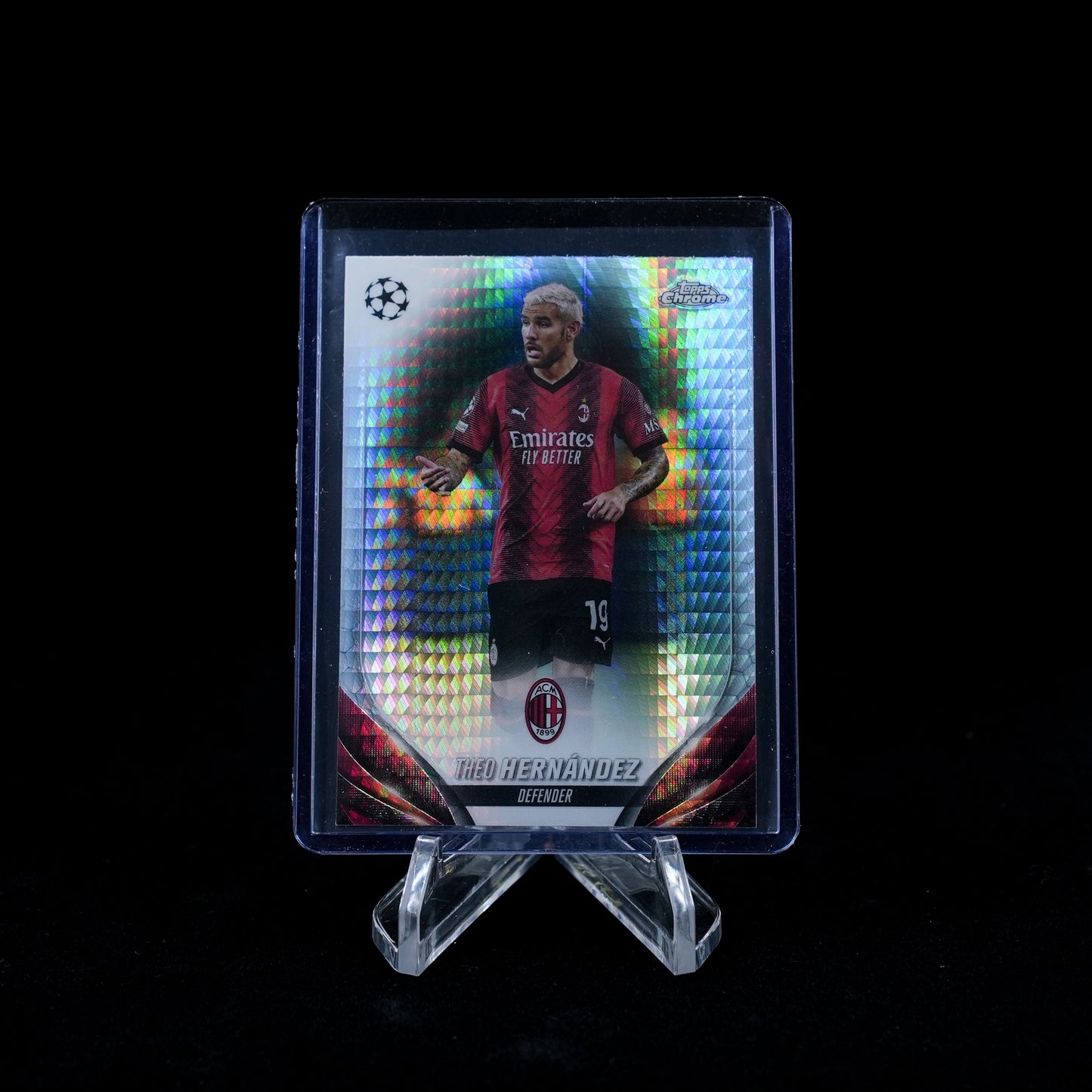 2023-24 Topps Chrome UEFA Club Competitions Soccer-Theo Hernández-Prism