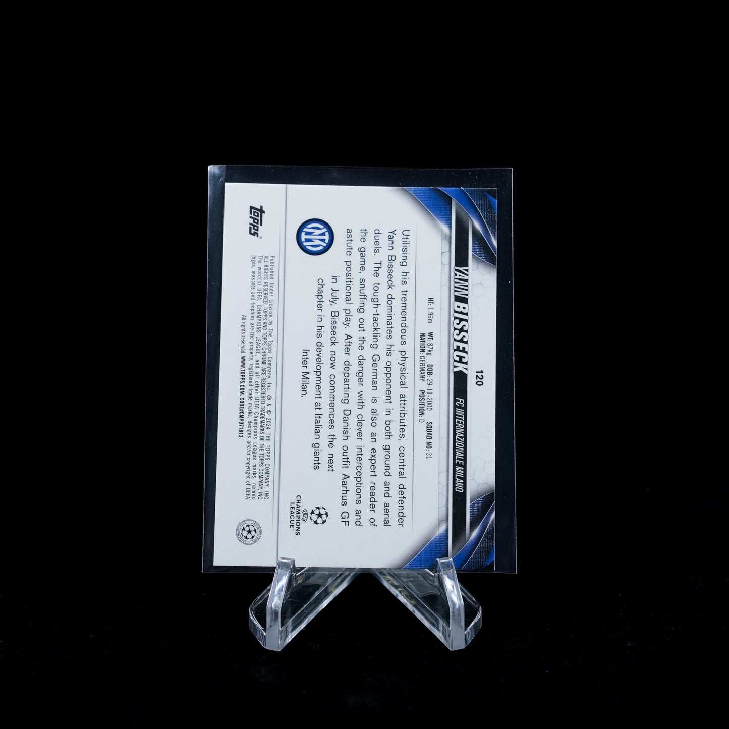 2023-24 Topps Chrome UEFA Club Competitions Soccer-Inter FC-Base Card