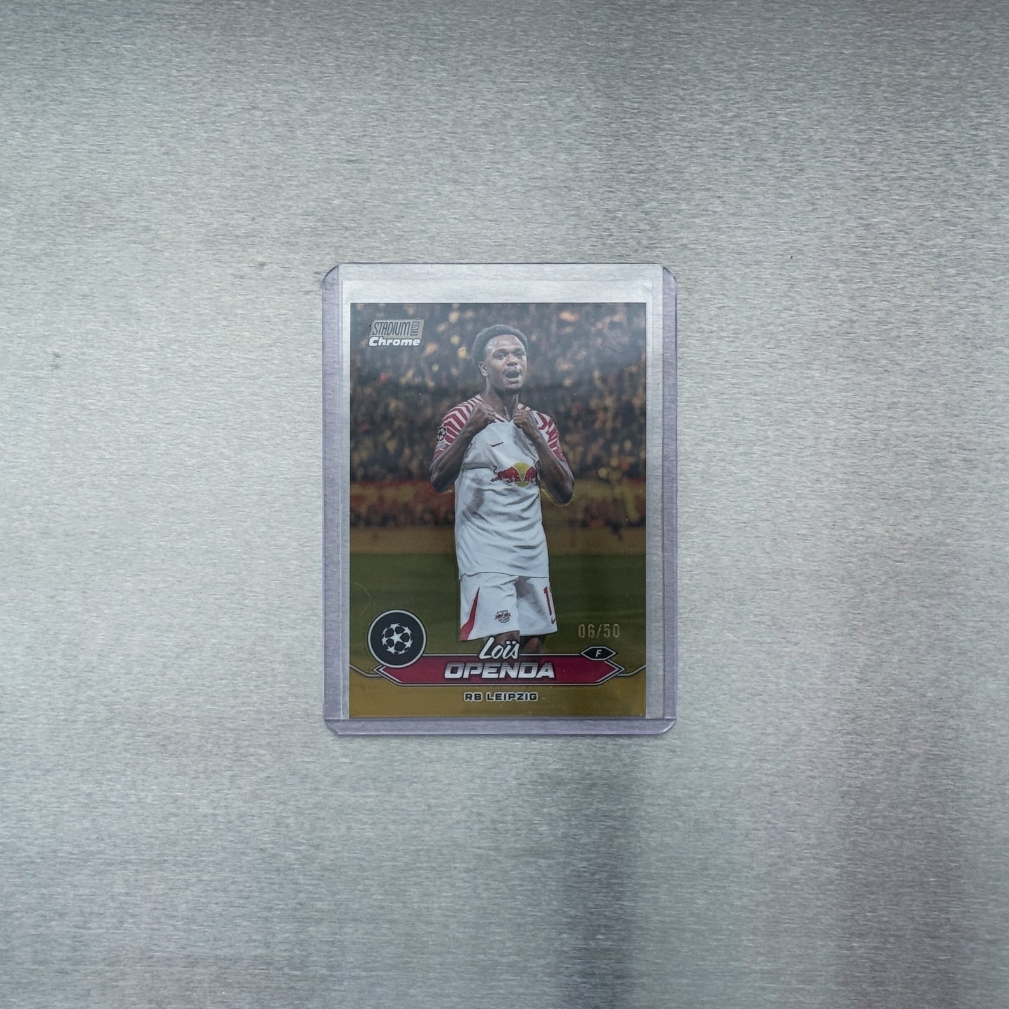 2023-24 Topps Stadium Club Chrome UEFA - RB Leipzig - Loïs Openda 6/50 Refractor