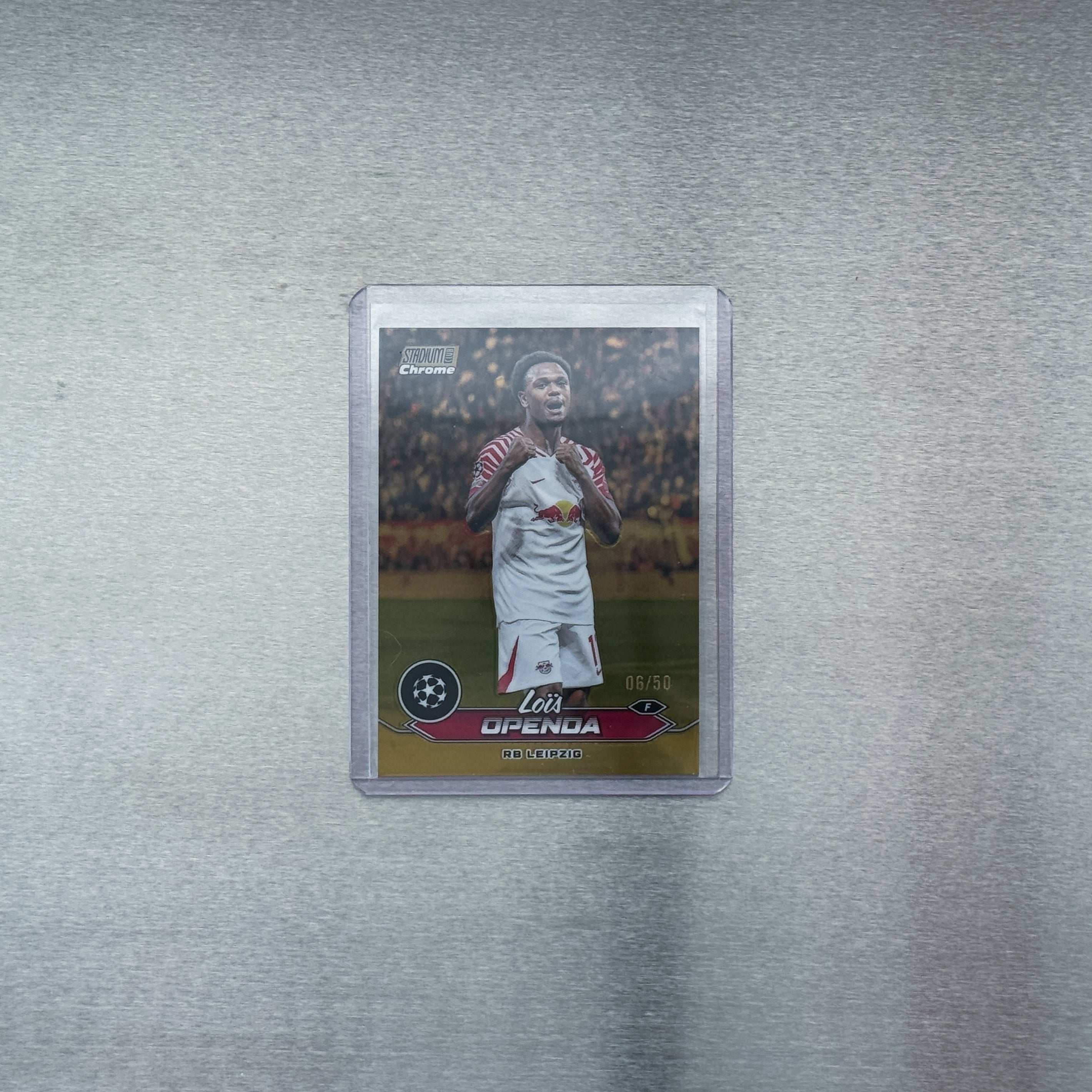 2023-24 Topps Stadium Club Chrome UEFA - RB Leipzig - Loïs Openda 6/50 Refractor