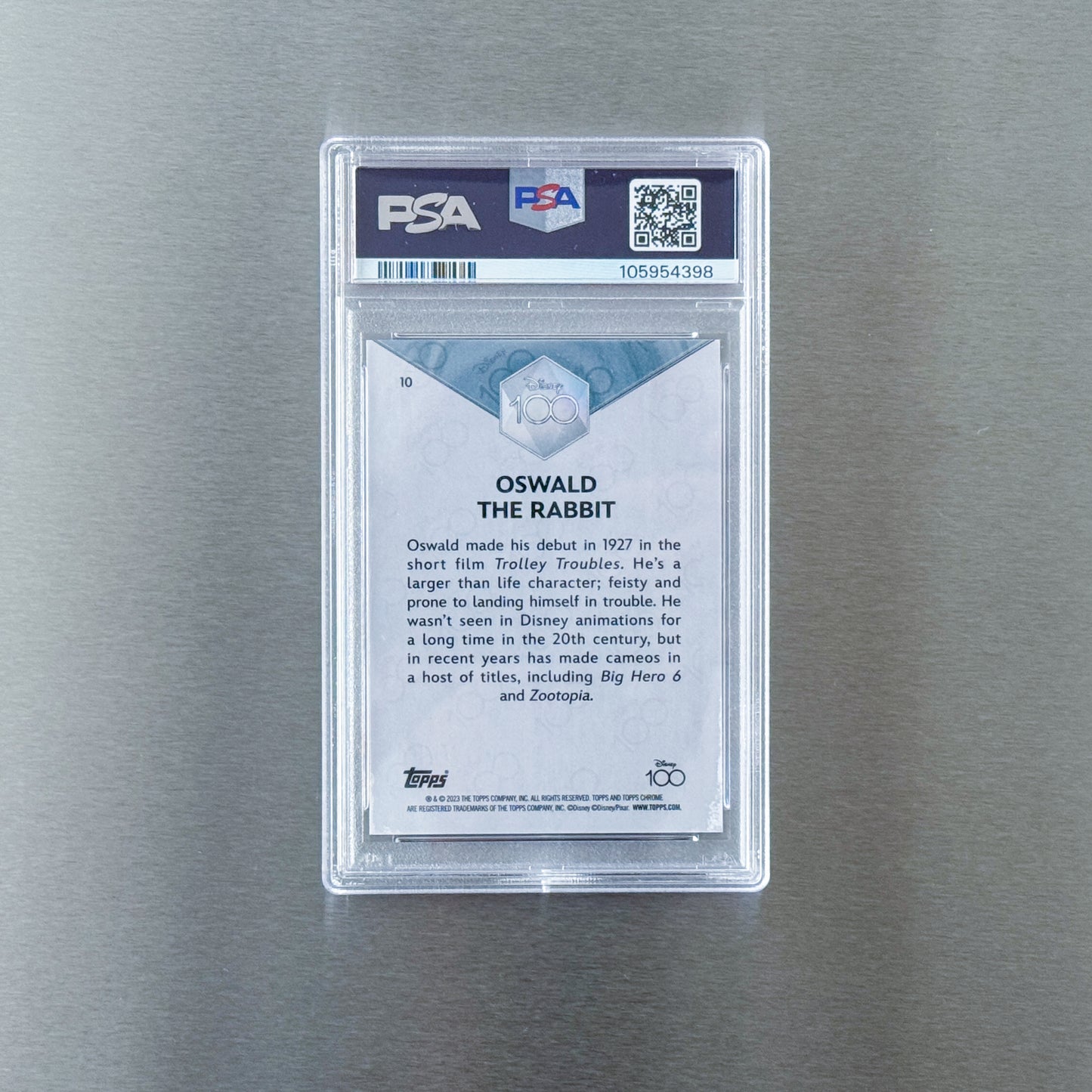 2023 Topps Chrome Disney 100 - #10 OSWALD THE RABBIT 100-YEAR DIAMOND REFRACTOR