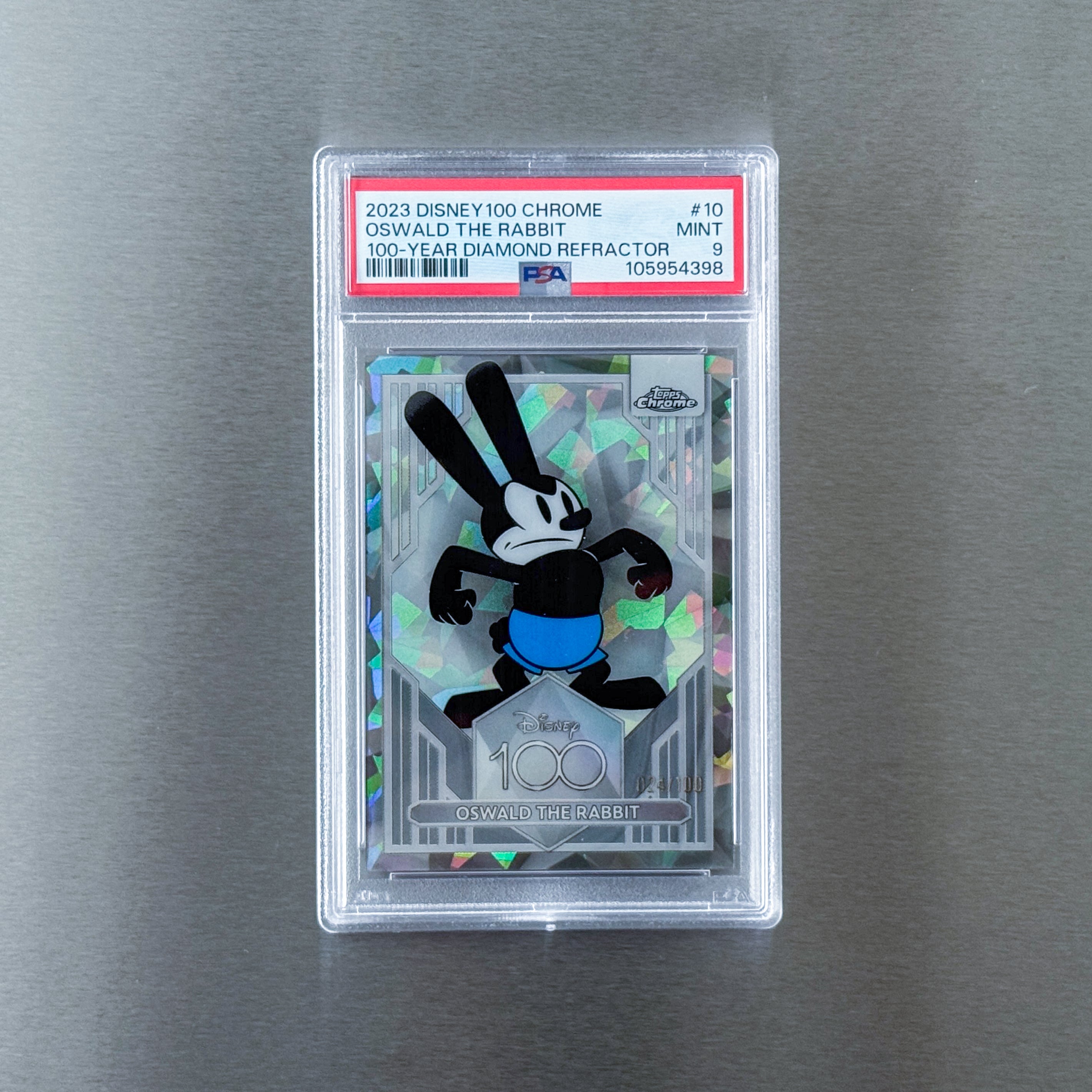 2023 Topps Chrome Disney 100 - #10 OSWALD THE RABBIT 100-YEAR DIAMOND REFRACTOR