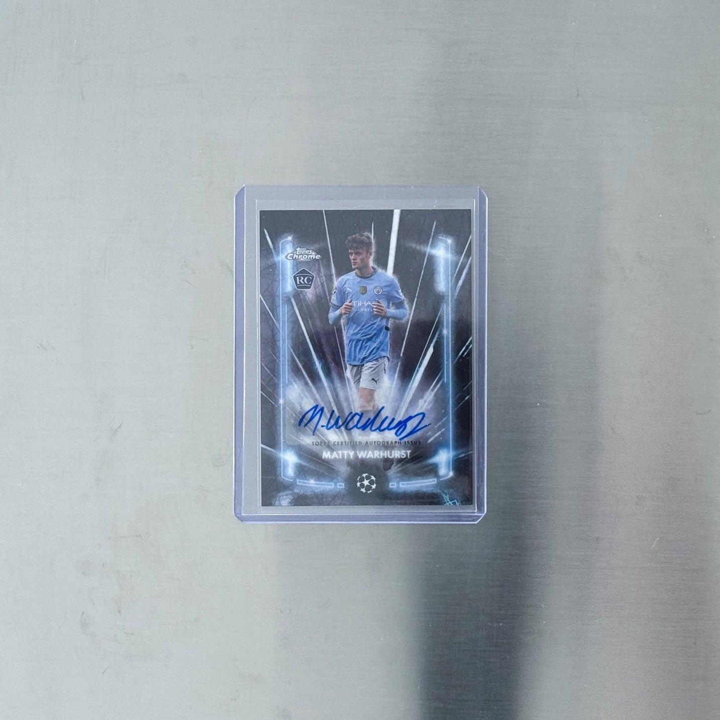 2024-25 Topps Chrome UEFA Club Competitions - Manchester City - Matty Warhurst - Black Lazer Autographs