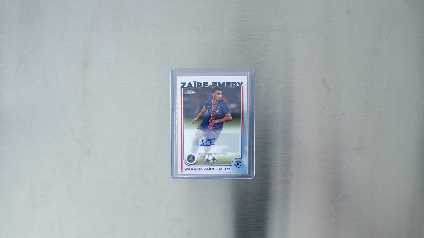 2024-25 Topps Chrome UEFA Club Competitions - Paris Saint-Germain - Warren Zaïre-Emery - Refractor Chrome Autographs